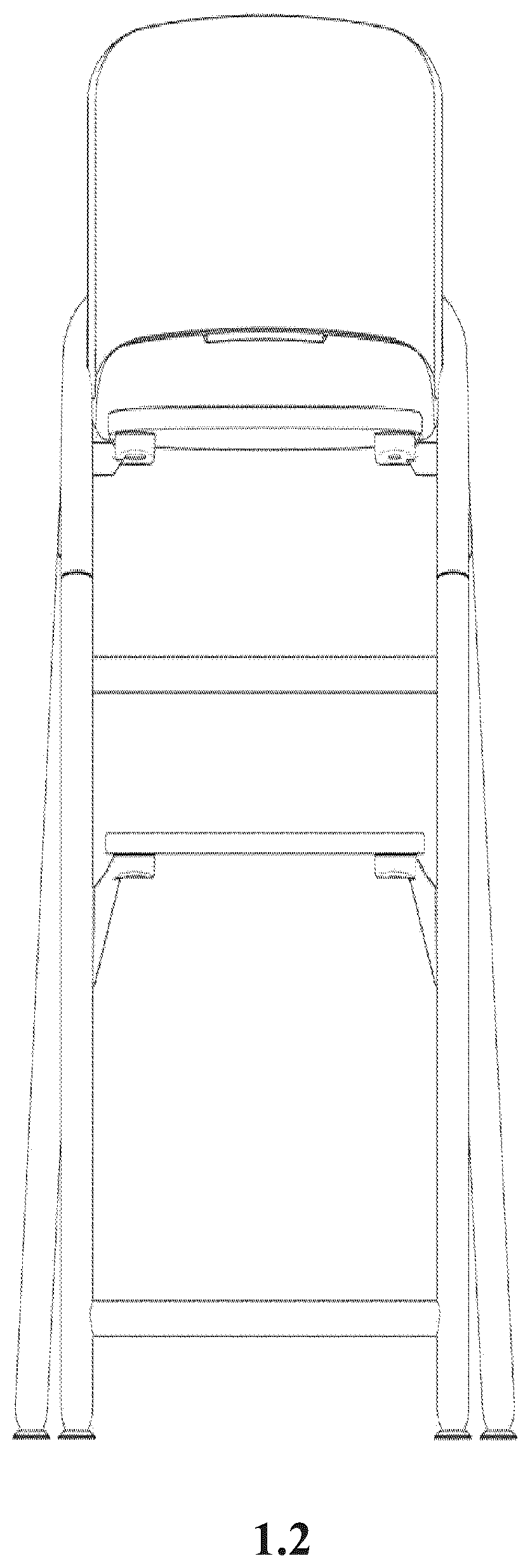 Patent USD1076472 Figure 2 – High chair with adjustable footrest for children or babies
