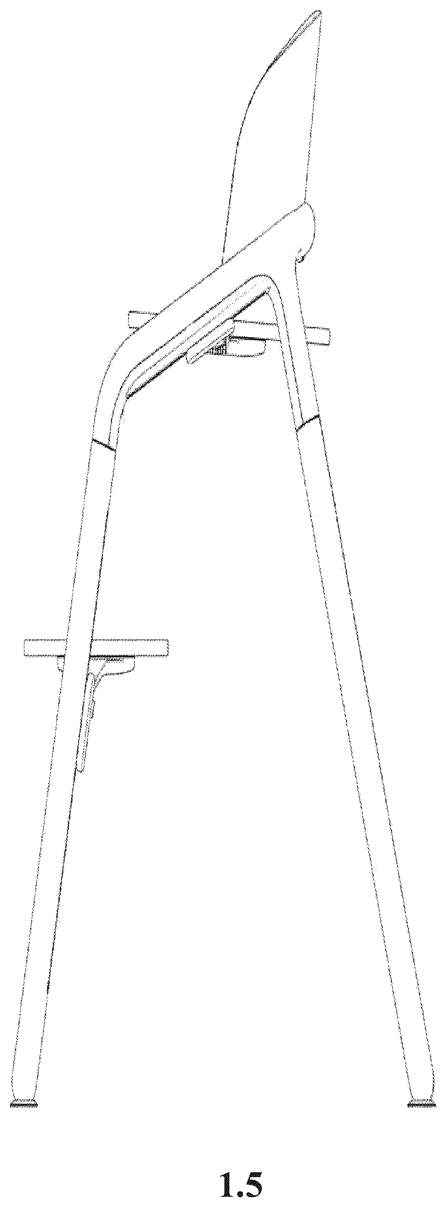 Patent USD1076472 Figure 5 – High chair with adjustable footrest for children or babies