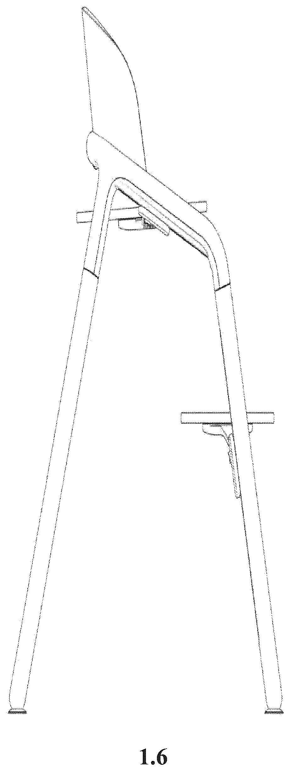 Patent USD1076472 Figure 6 – High chair with adjustable footrest for children or babies