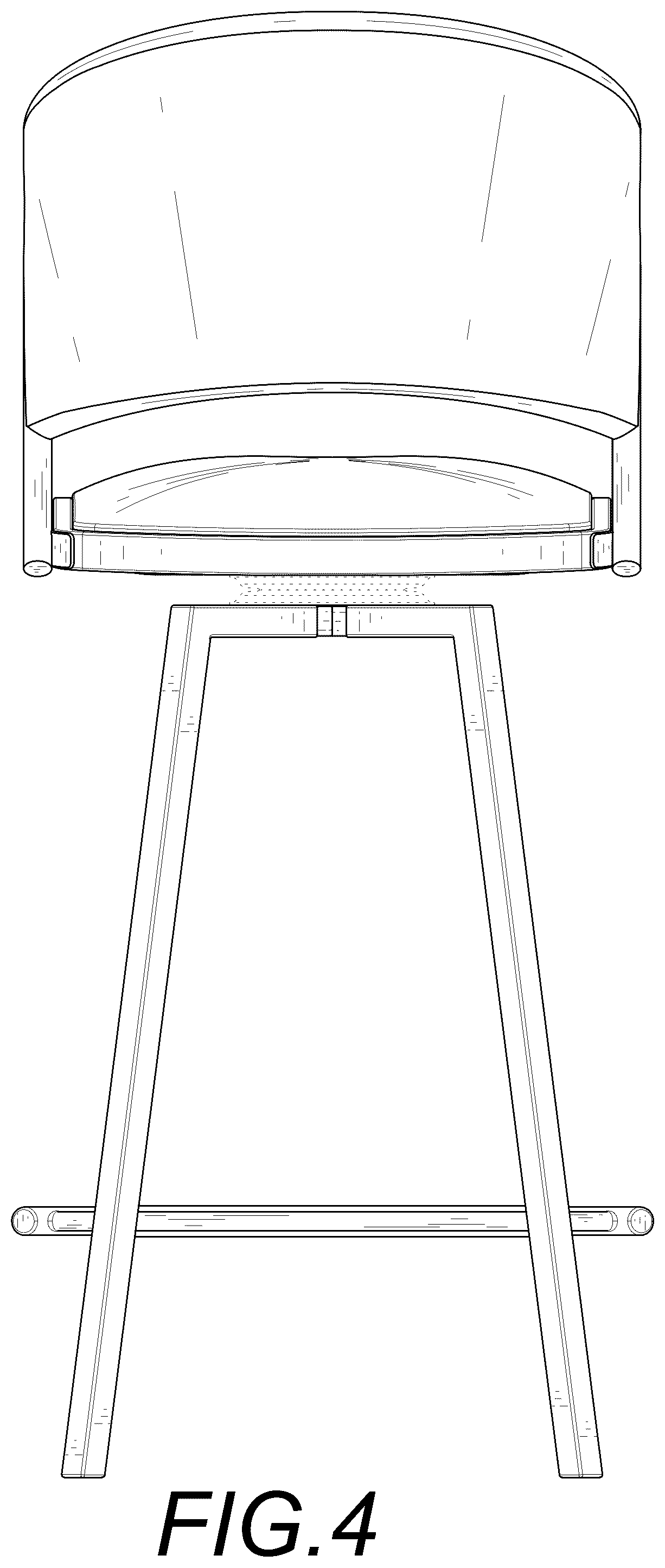 Patent USD1076480 Figure 4 – Outdoor swivel bar chair