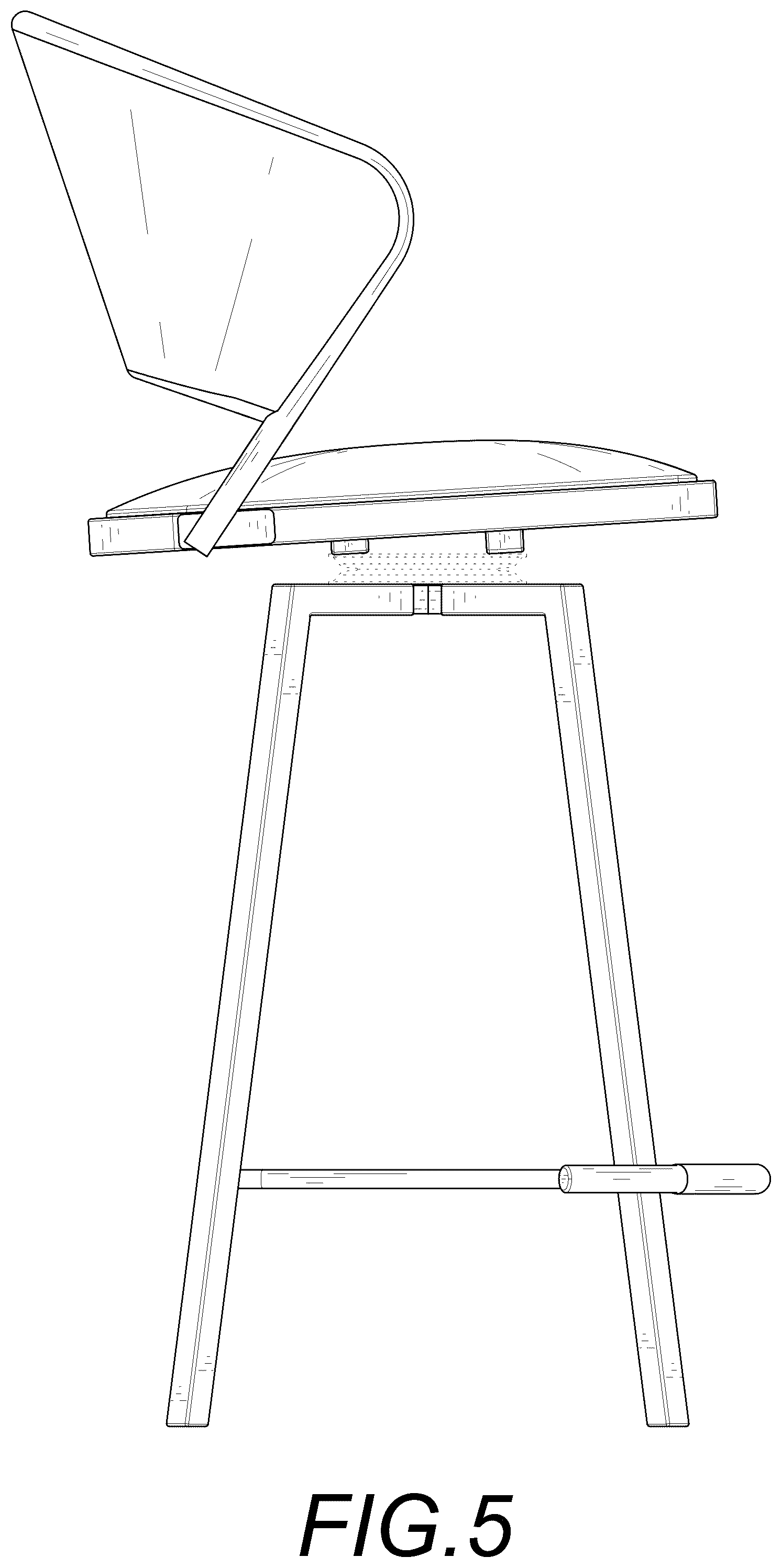 Patent USD1076480 Figure 5 – Outdoor swivel bar chair