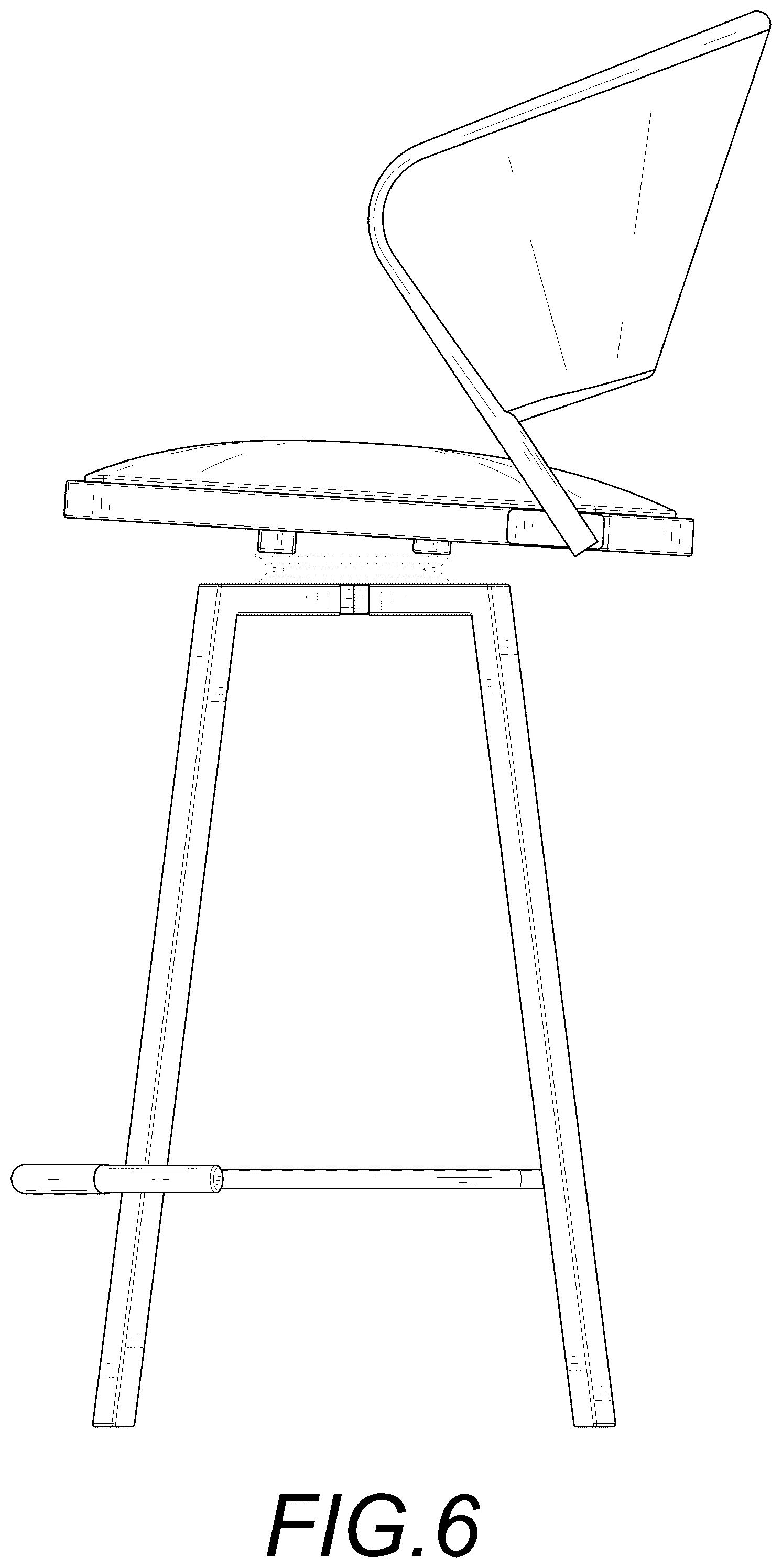 Patent USD1076480 Figure 6 – Outdoor swivel bar chair