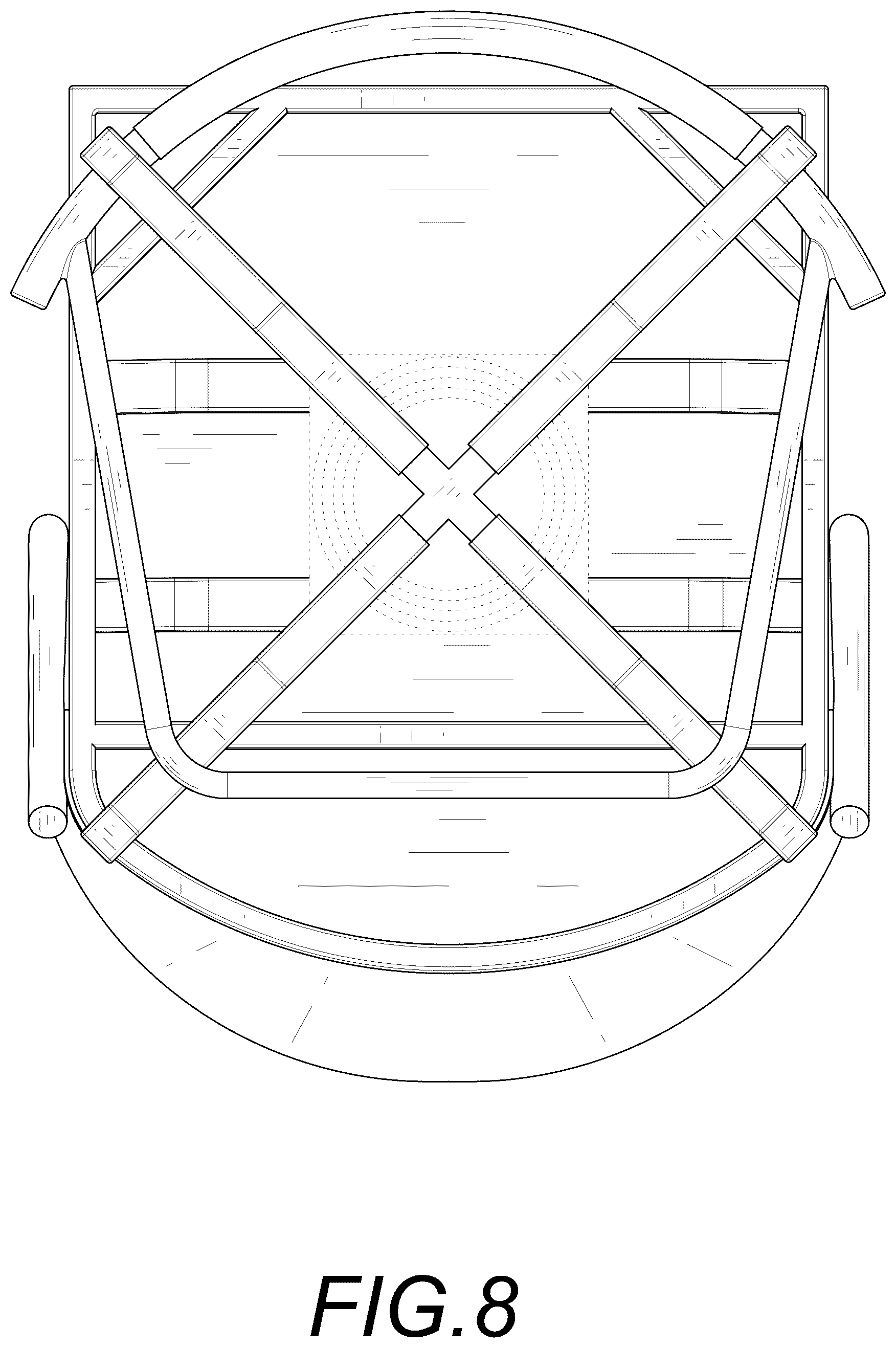 Patent USD1076480 Figure 8 – Outdoor swivel bar chair