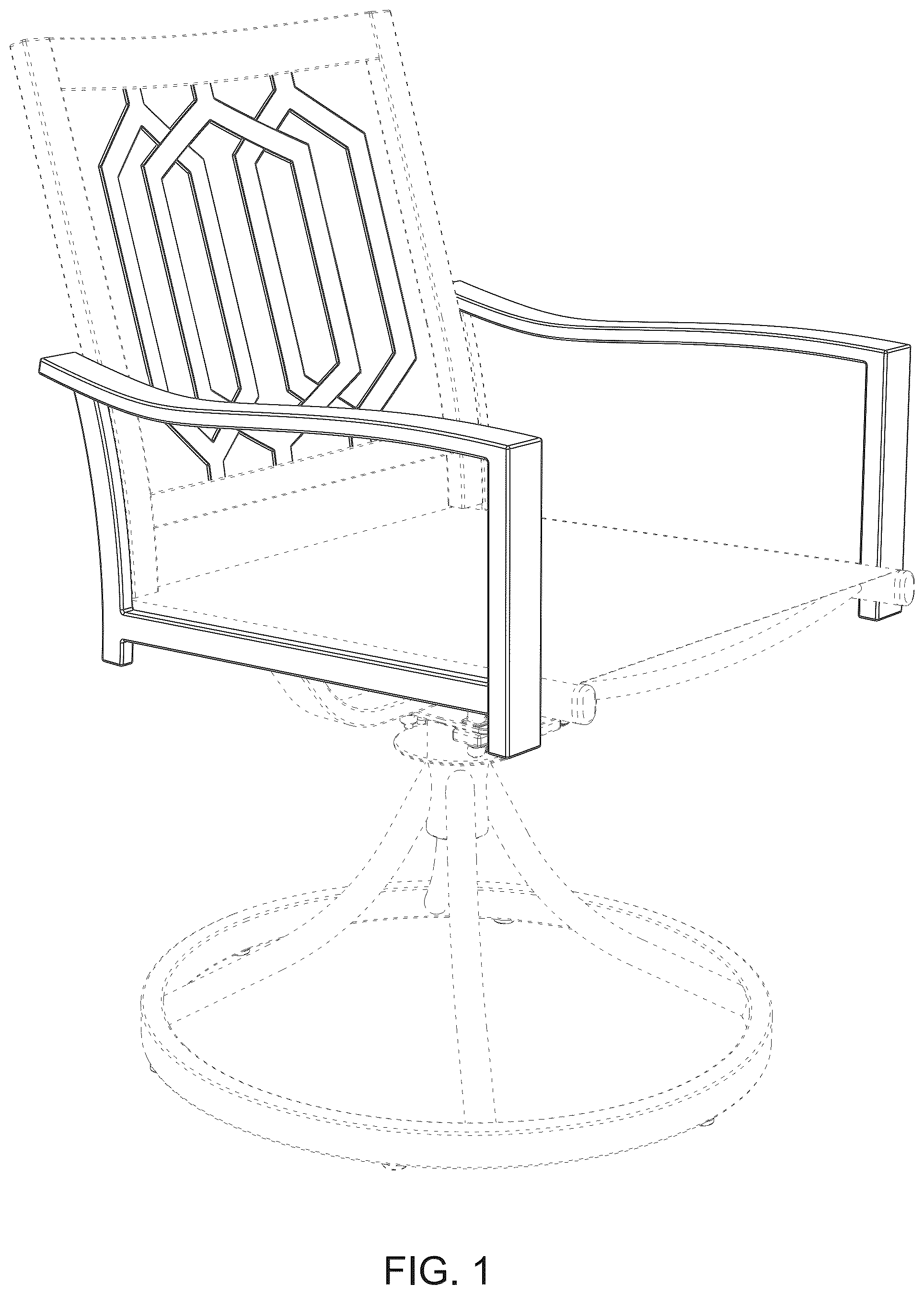 Patent USD1076484 Figure 1 – Swivel chair