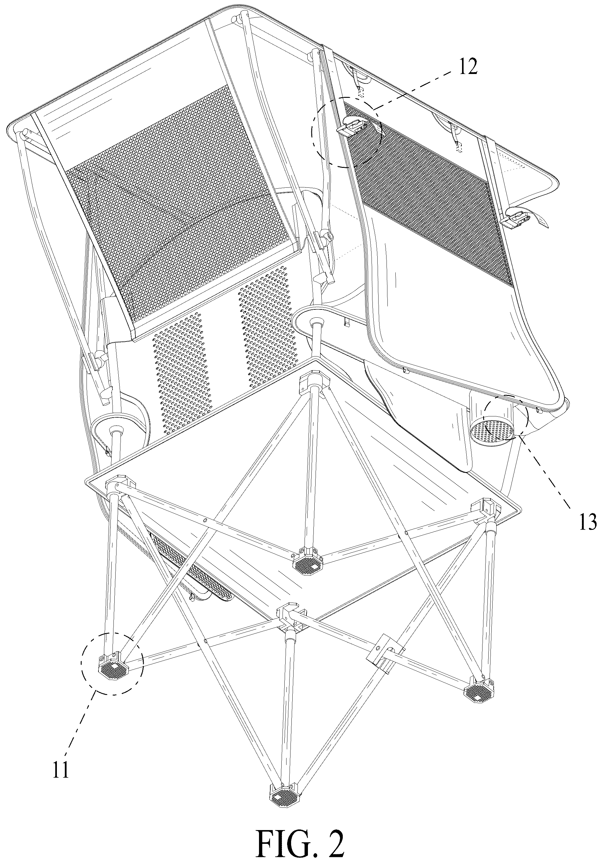 Patent USD1076489 Figure 2 – Chair with canopy
