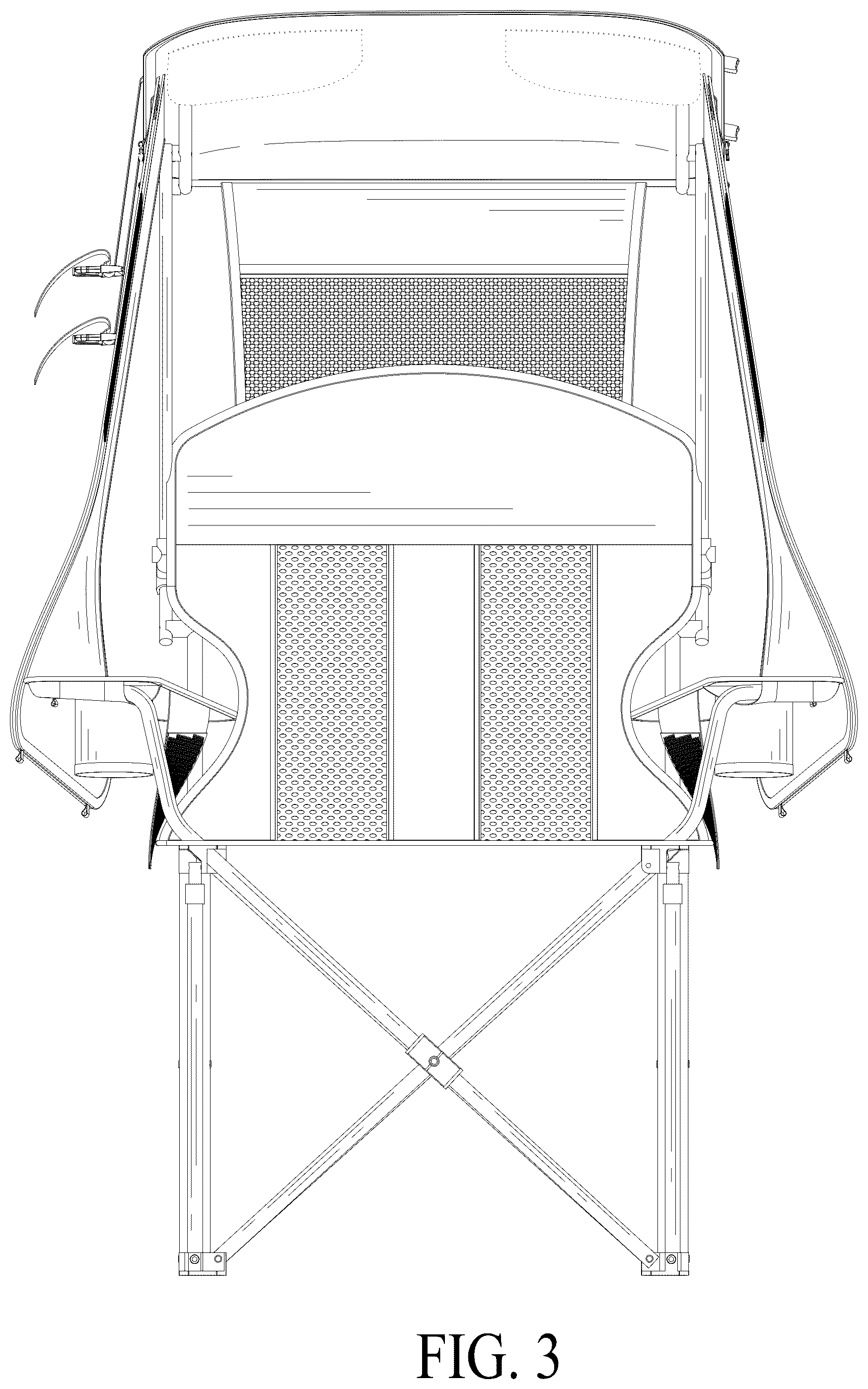 Patent USD1076489 Figure 3 – Chair with canopy