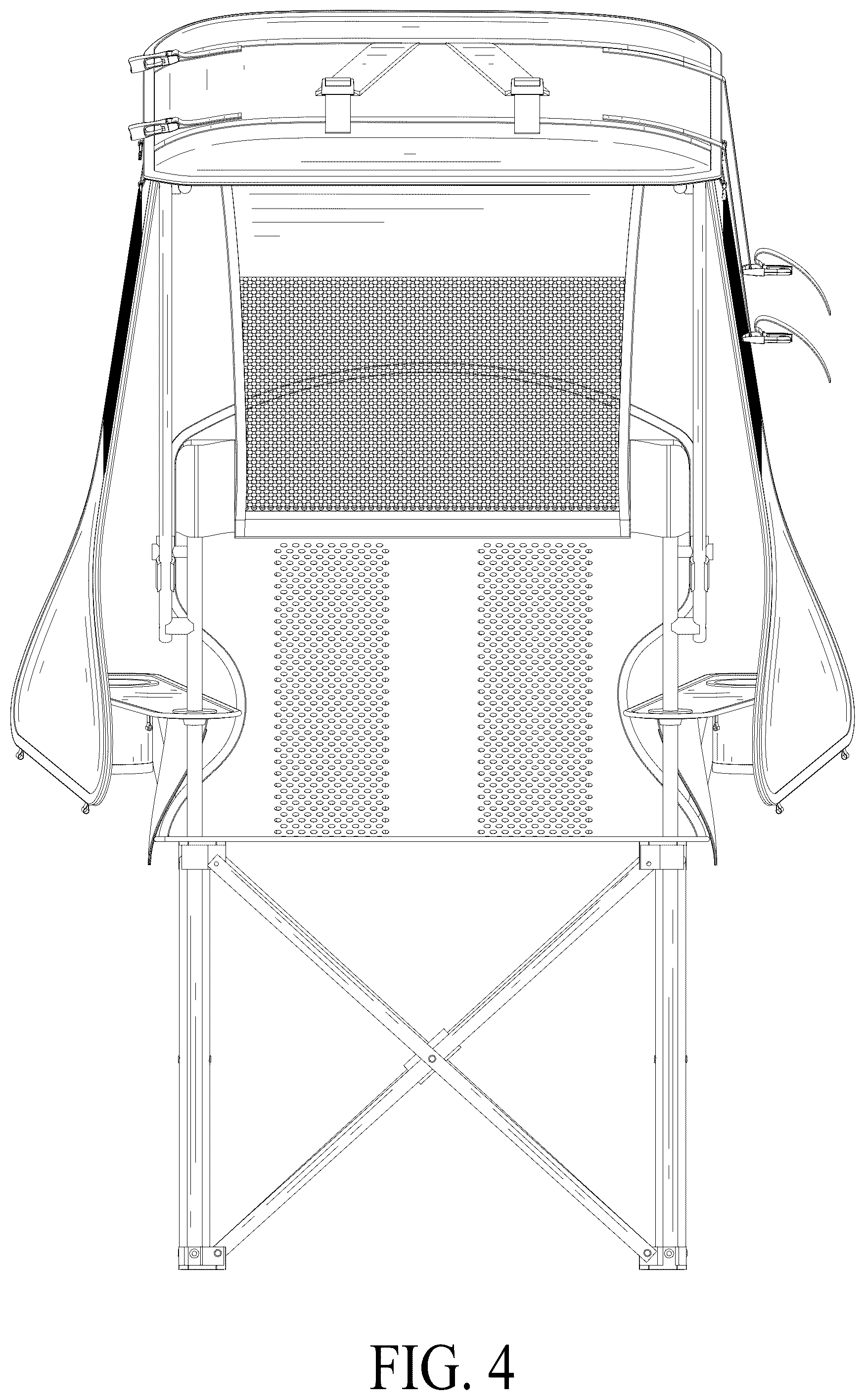 Patent USD1076489 Figure 4 – Chair with canopy