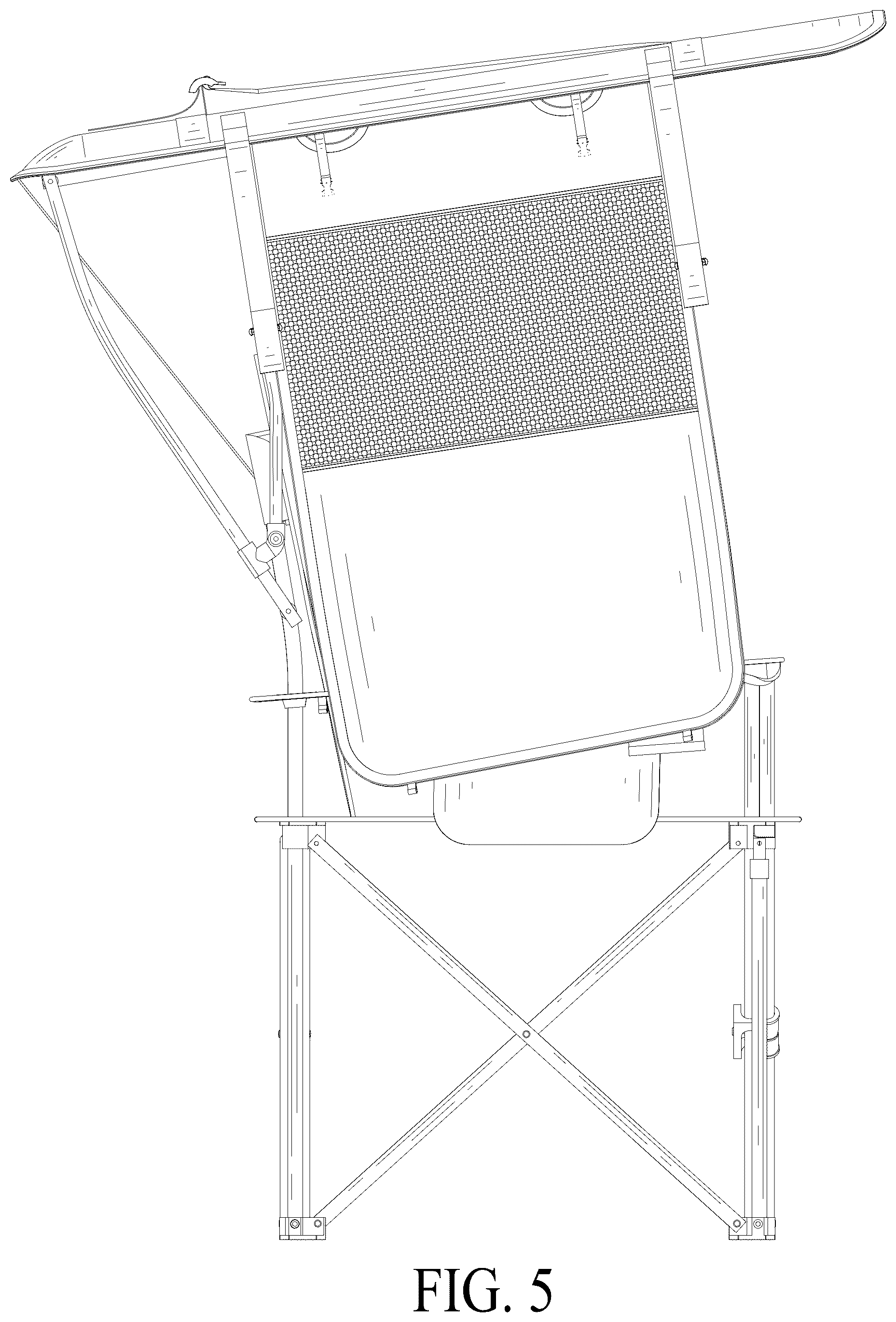 Patent USD1076489 Figure 5 – Chair with canopy