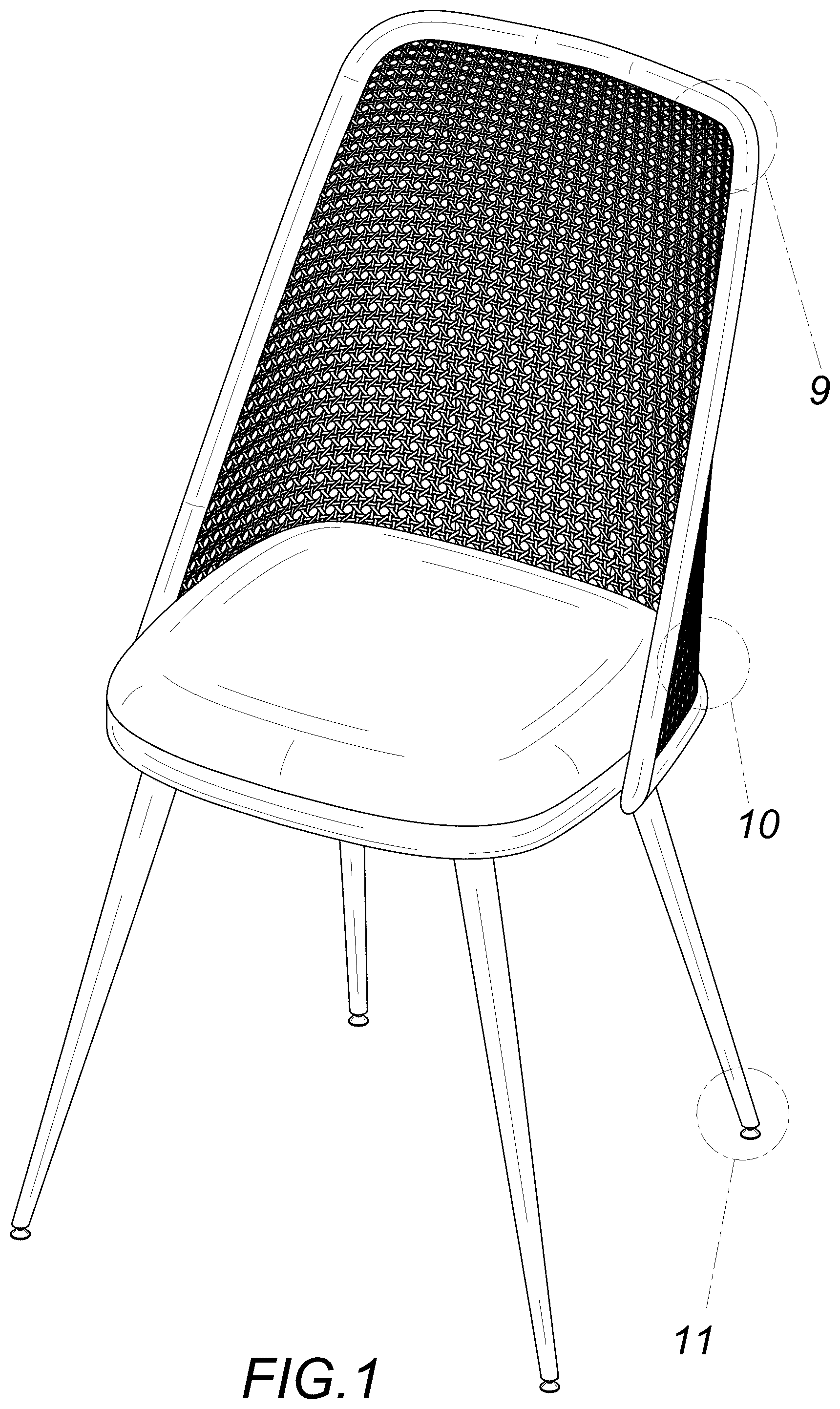 Patent USD1076490 Figure 1 – Chair