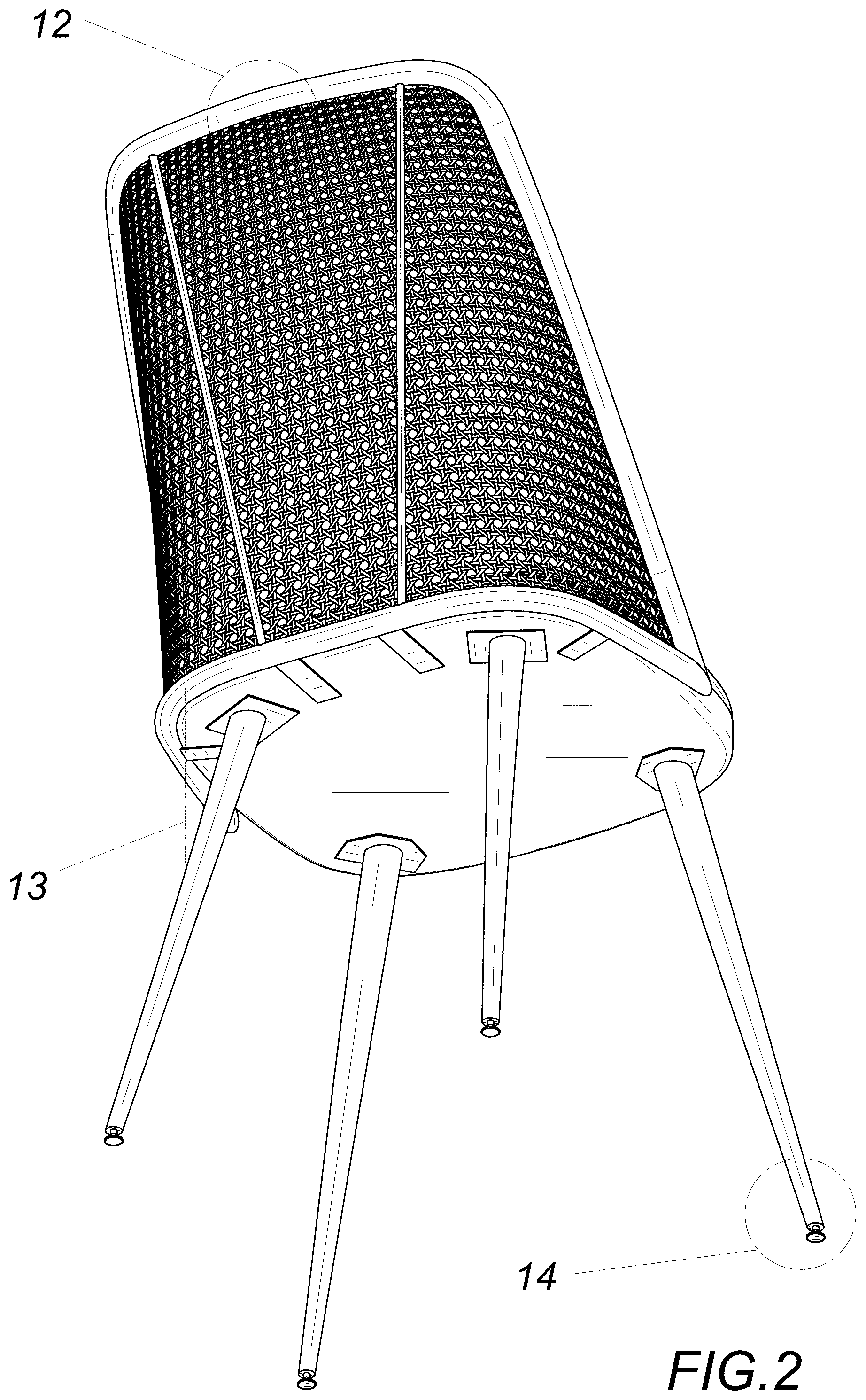Patent USD1076490 Figure 2 – Chair