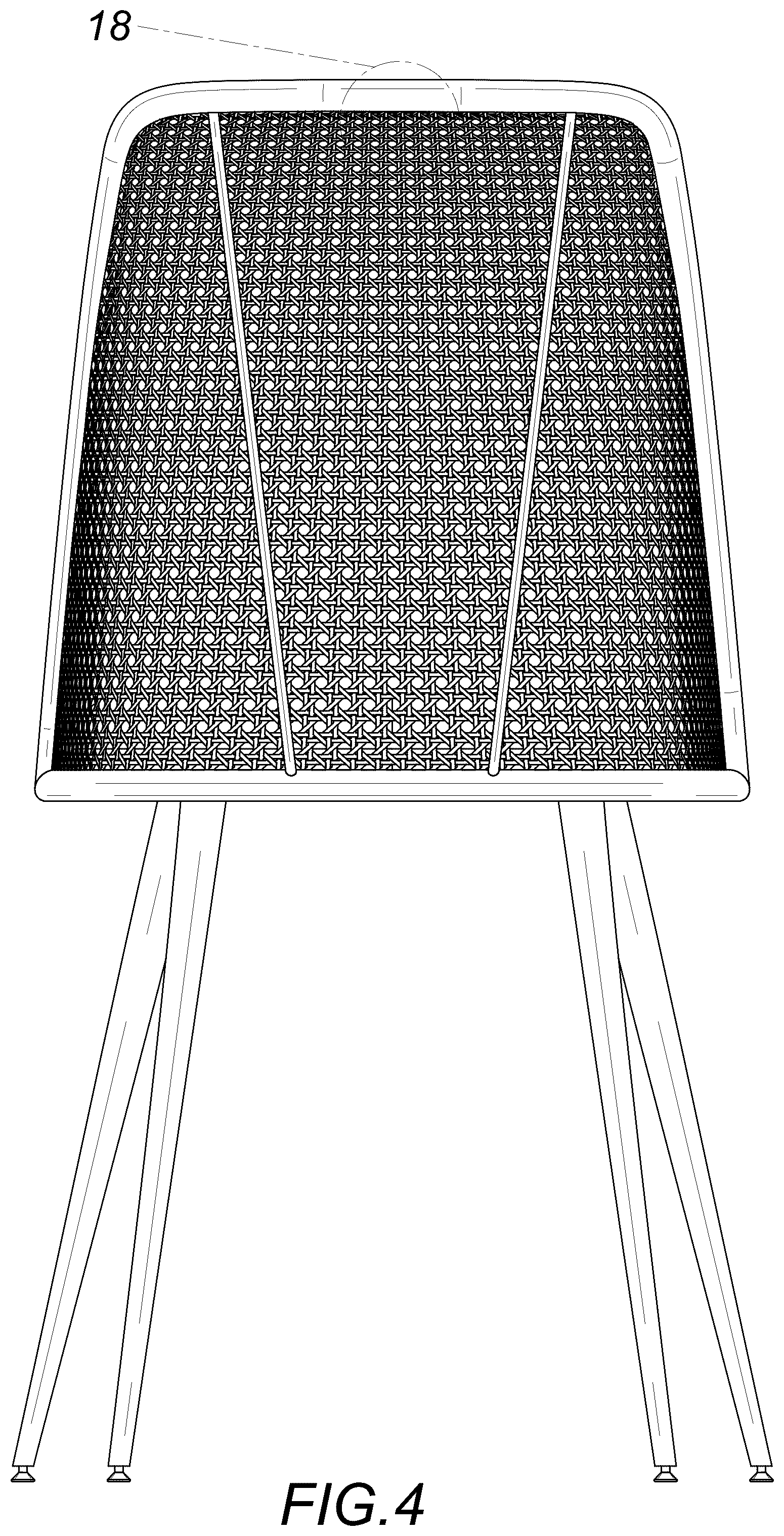 Patent USD1076490 Figure 4 – Chair