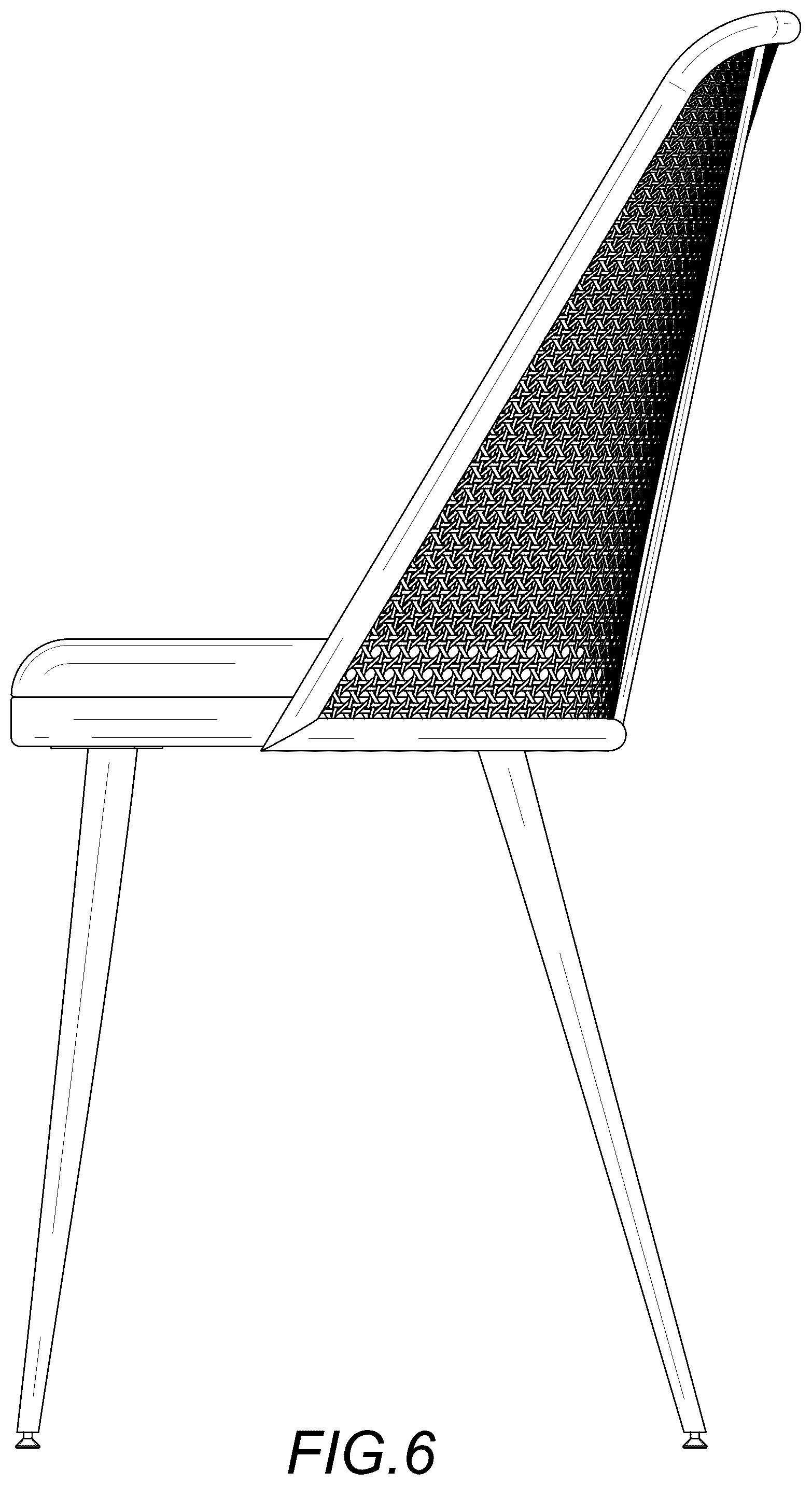 Patent USD1076490 Figure 6 – Chair