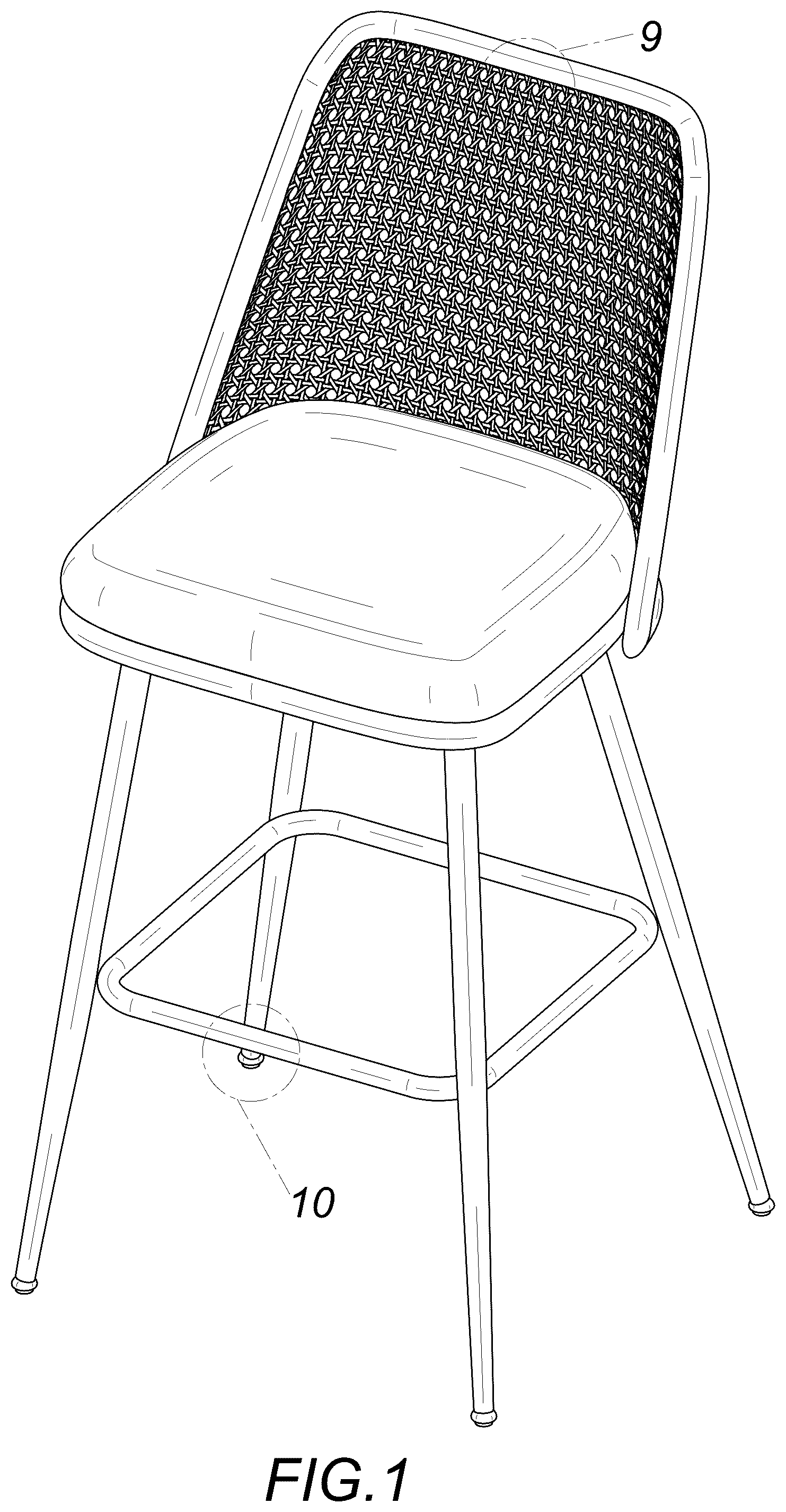 Patent USD1076491 Figure 1 – Chair