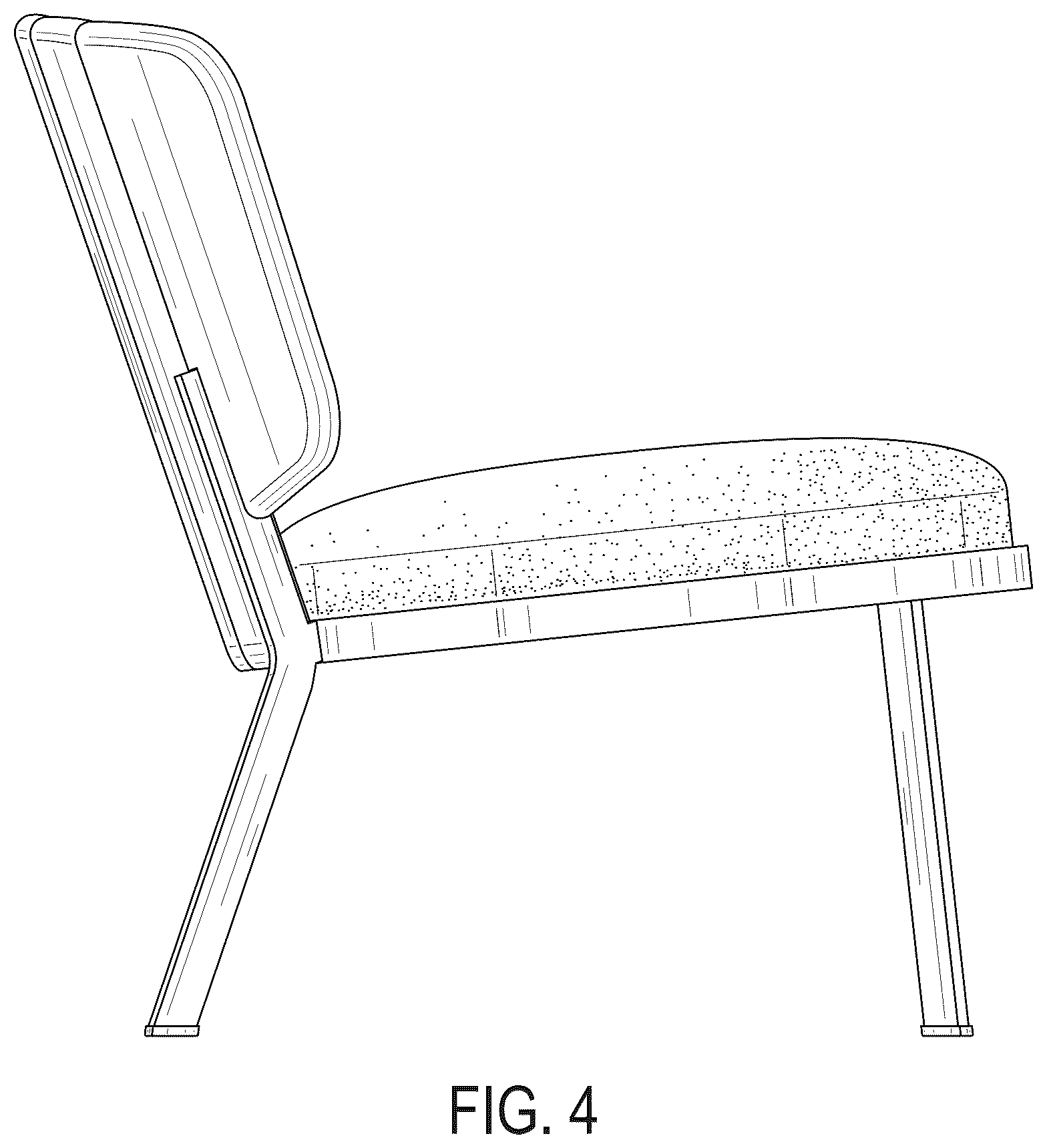 Patent USD1076492 Figure 4 – Lounge chair
