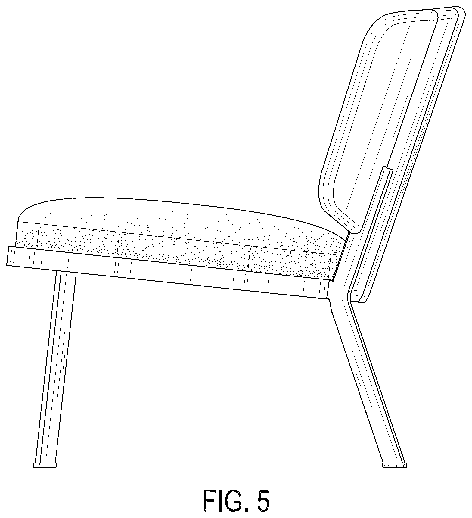 Patent USD1076492 Figure 5 – Lounge chair