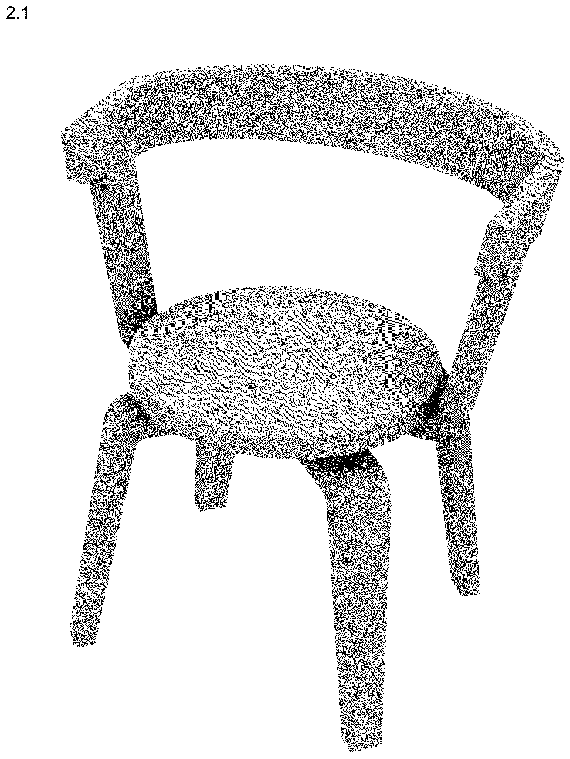 Patent USD1076493 Figure 1 – Armchair