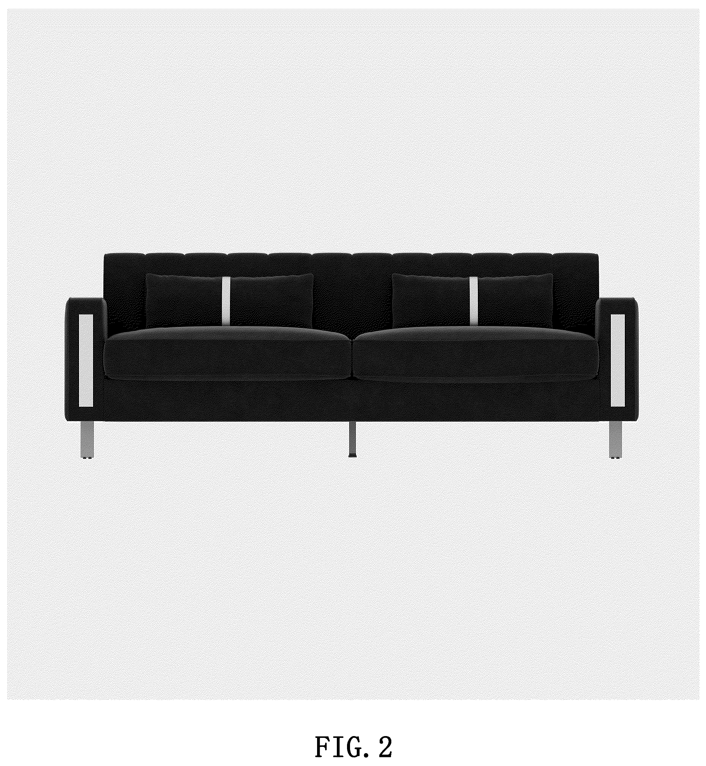 Patent USD1076496 Figure 2 – Sofa