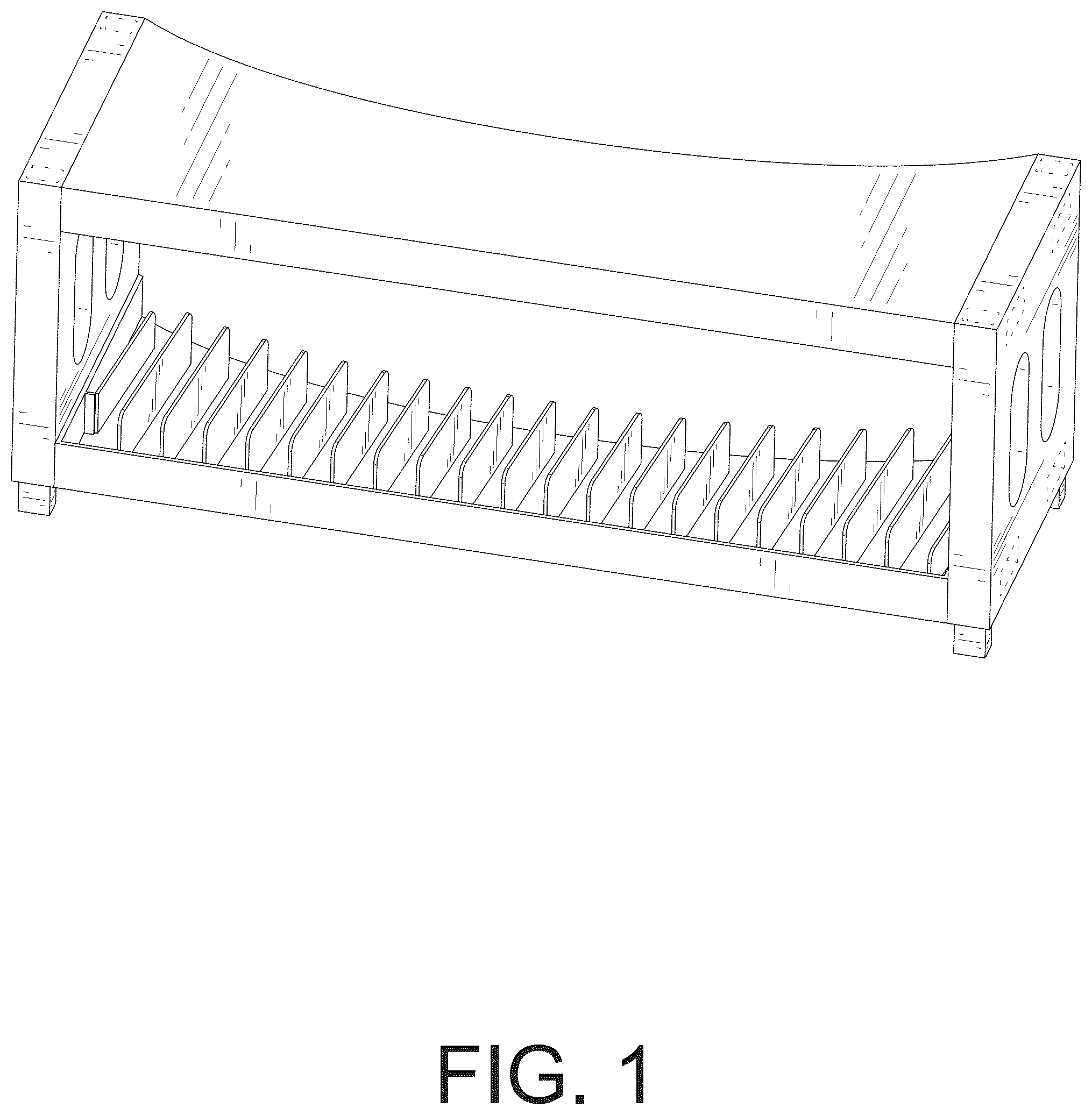 Patent USD1076499 Figure 1 – CD storage rack