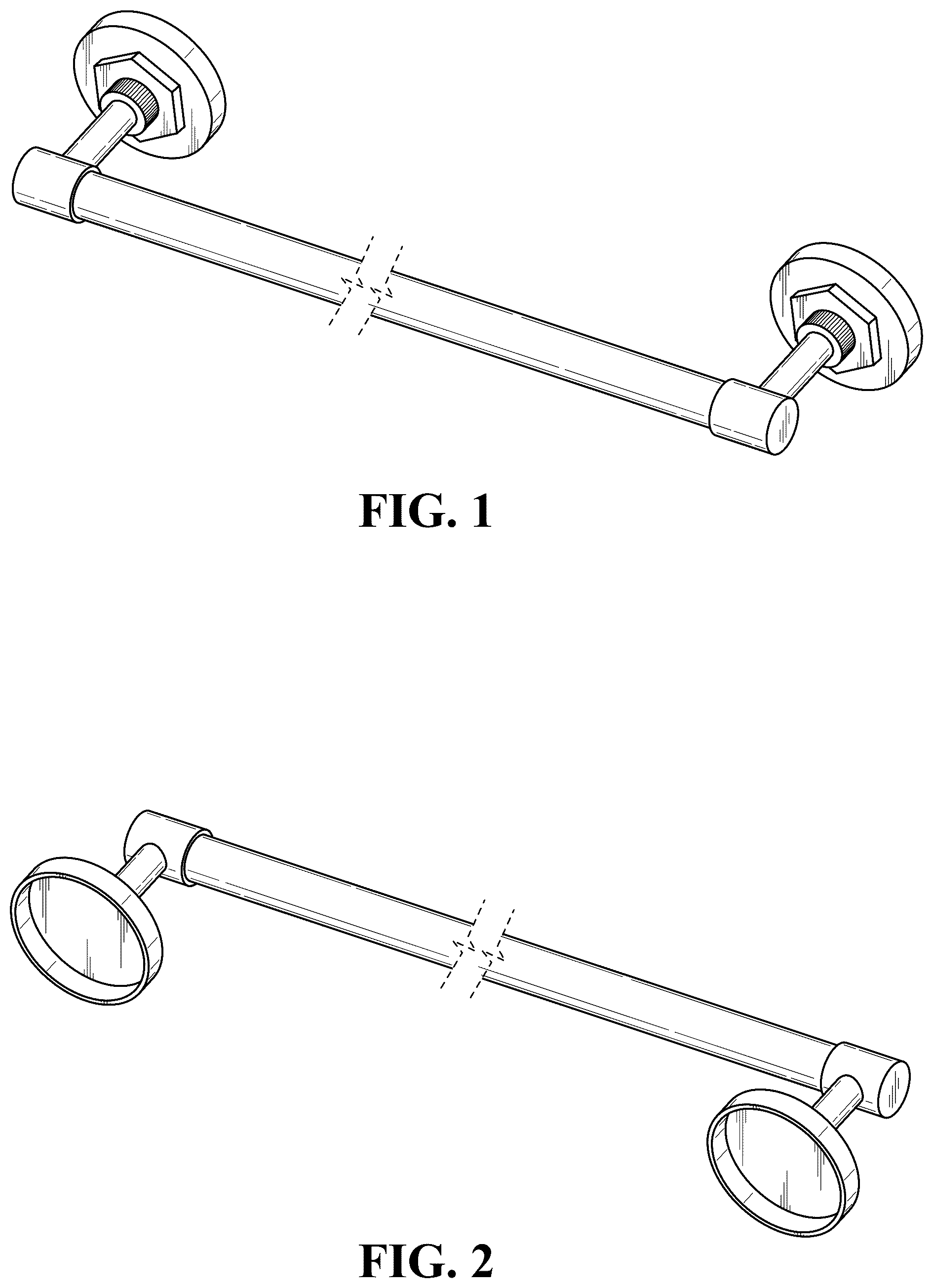 Patent USD1076502 Figure 1 – Towel holder