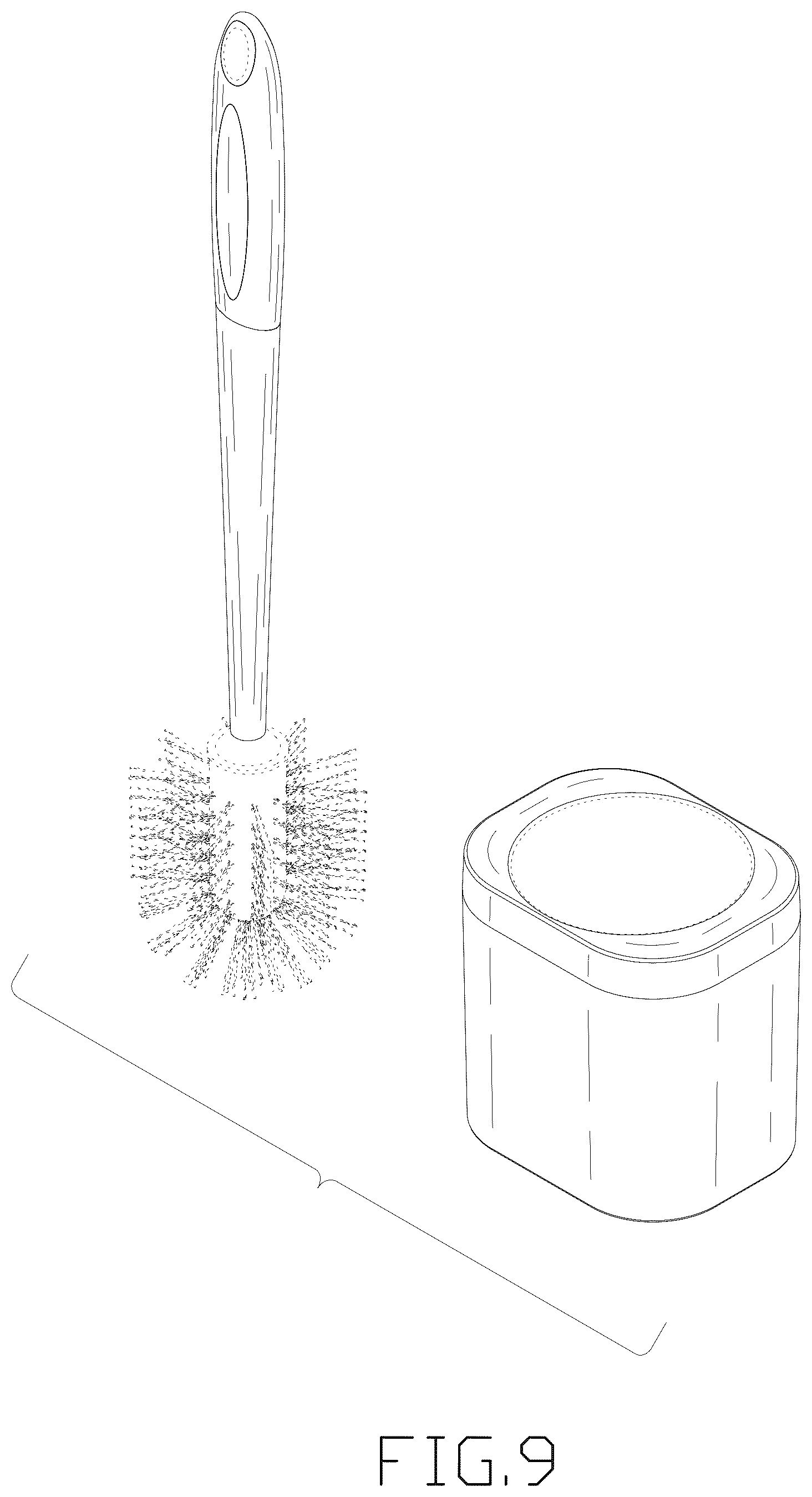 Patent USD1076503 Figure 9 – Toilet brush and holder set