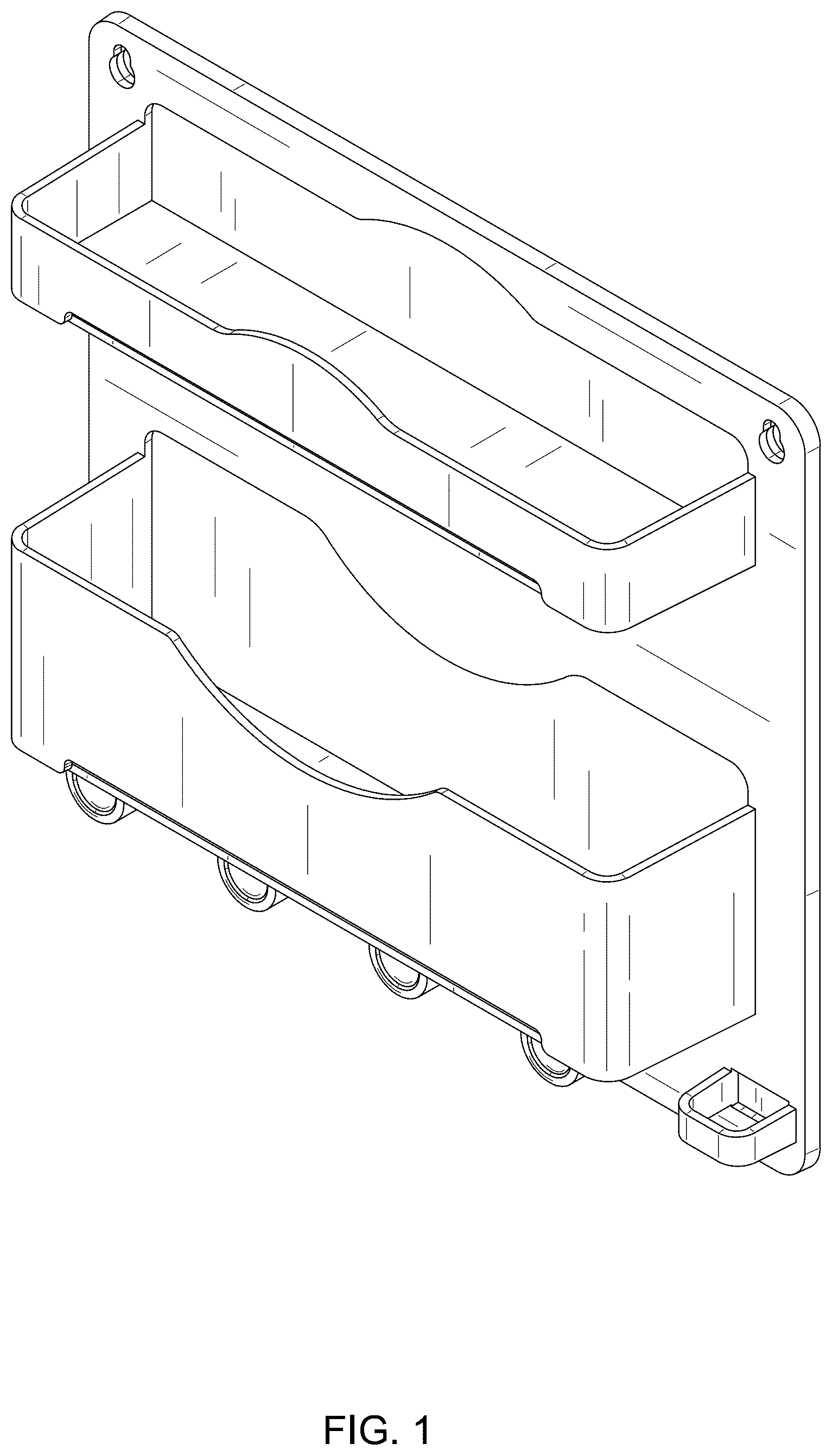 Patent USD1076504 Figure 1 – Wall rack