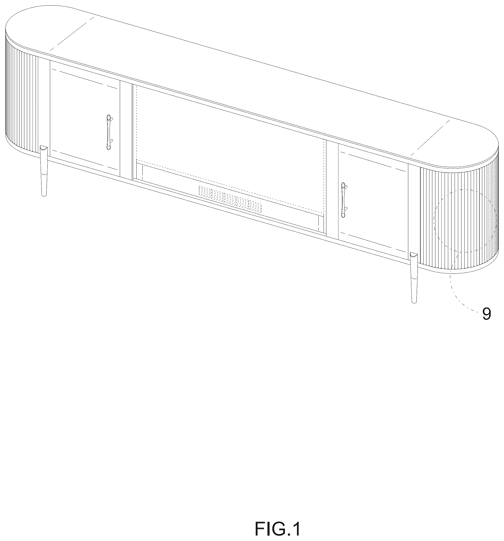 Patent USD1076515 Figure 1 – TV stand