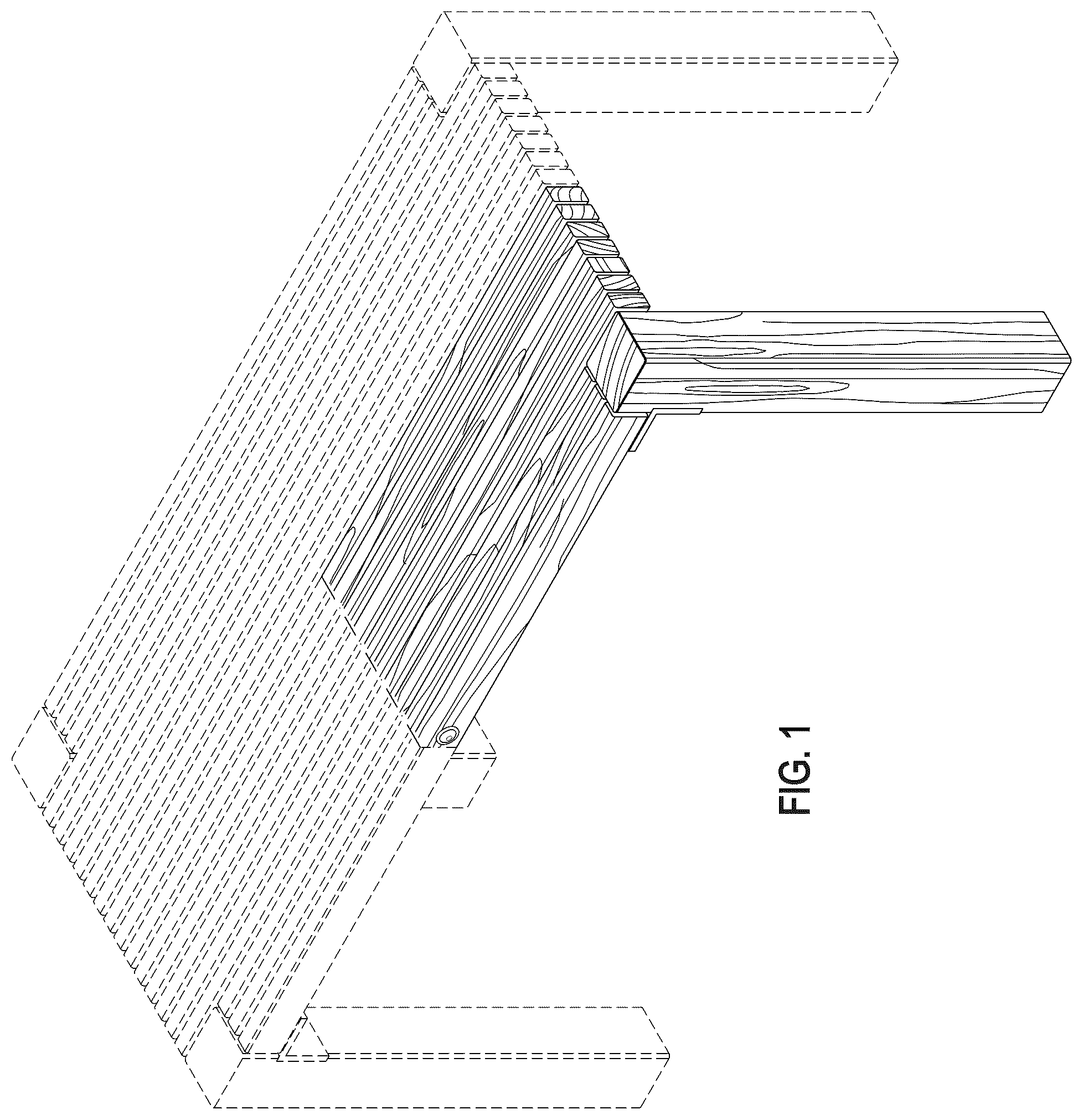 Patent USD1076519 Figure 1 – Modular rectangular-slat furniture