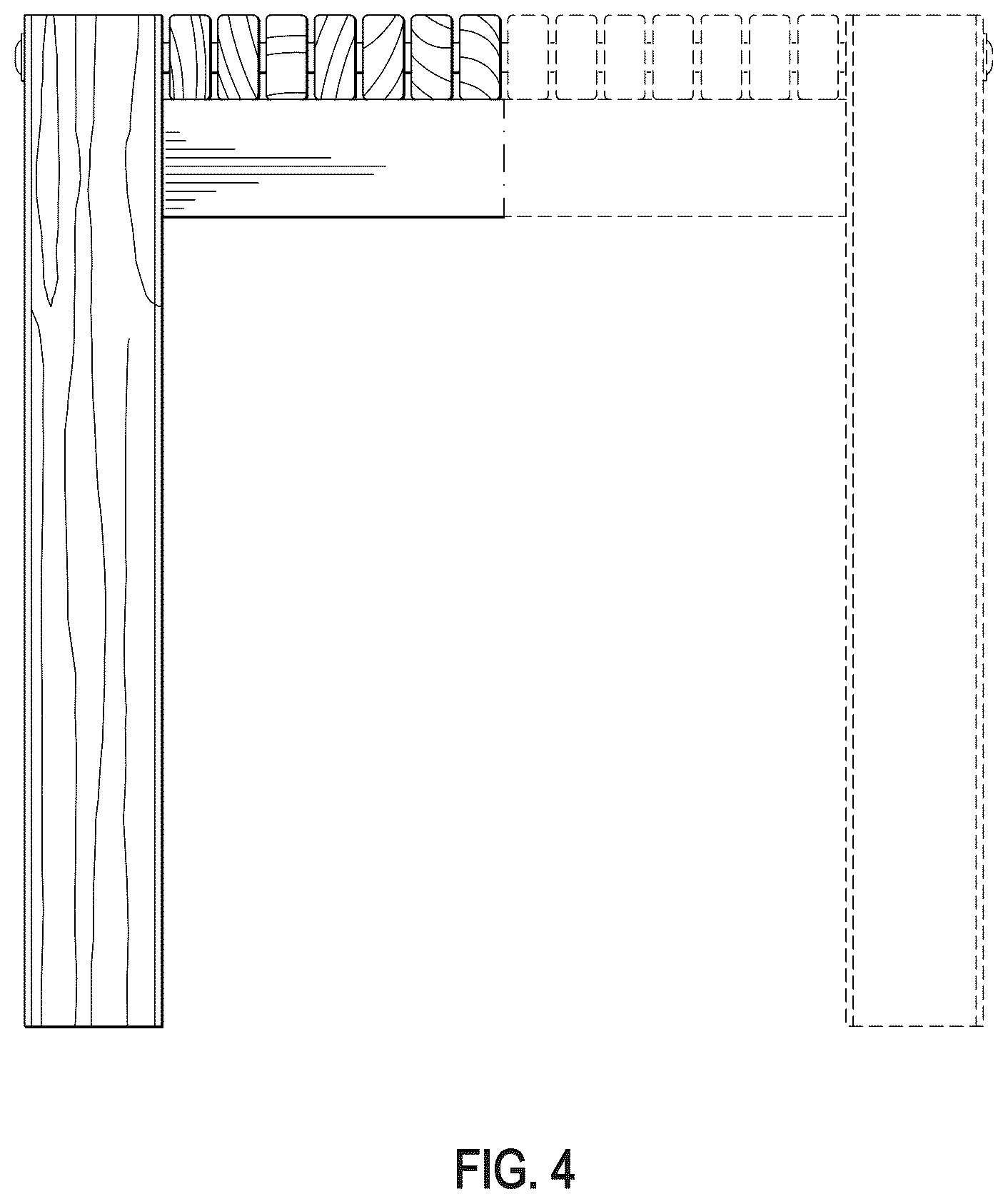 Patent USD1076519 Figure 4 – Modular rectangular-slat furniture