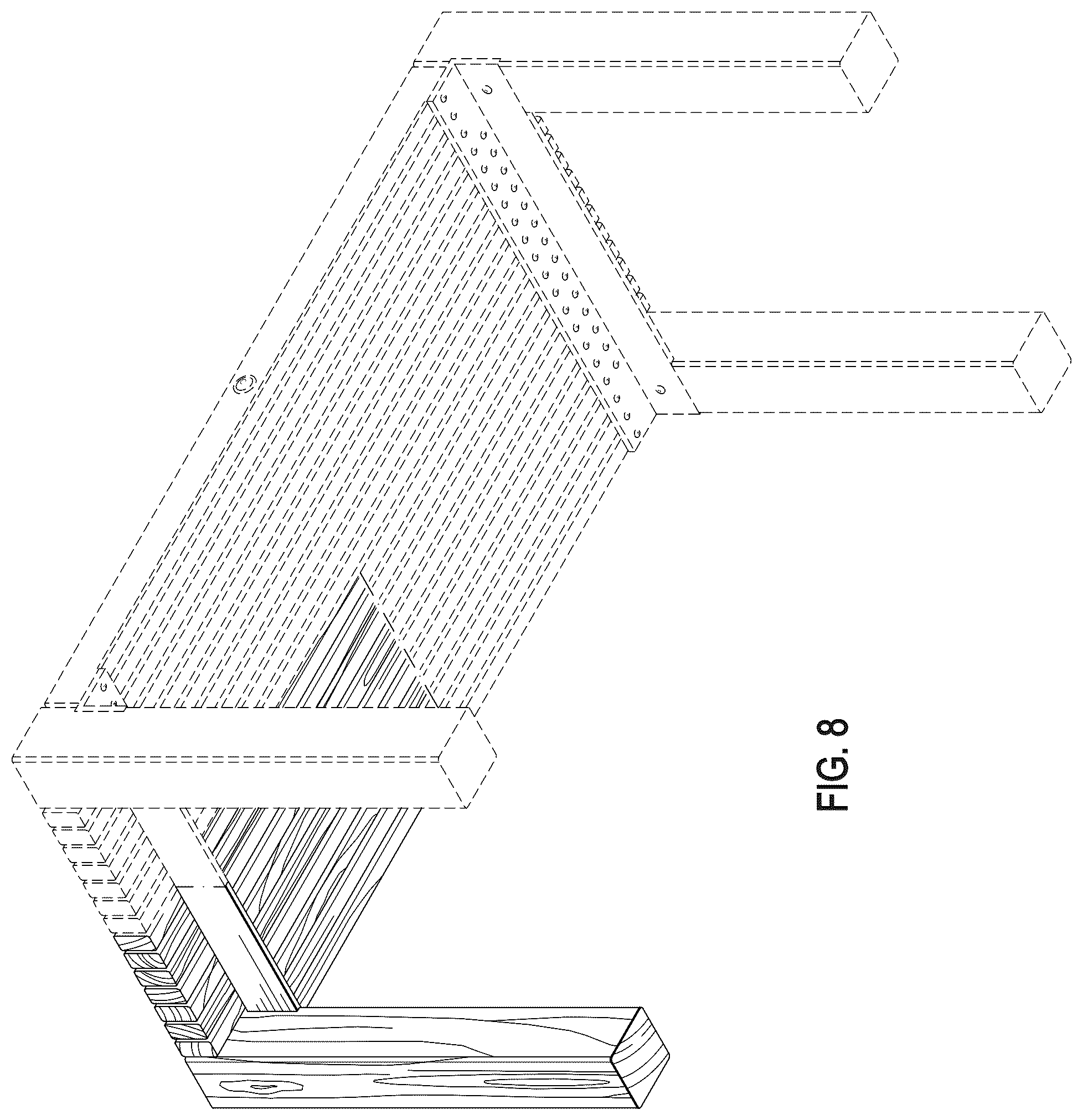 Patent USD1076519 Figure 8 – Modular rectangular-slat furniture