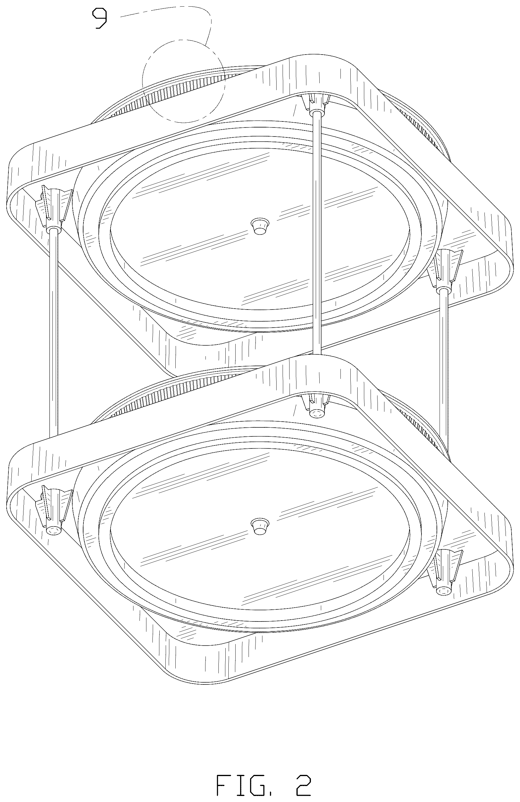 Patent USD1076523 Figure 2 – Turntable storage rack