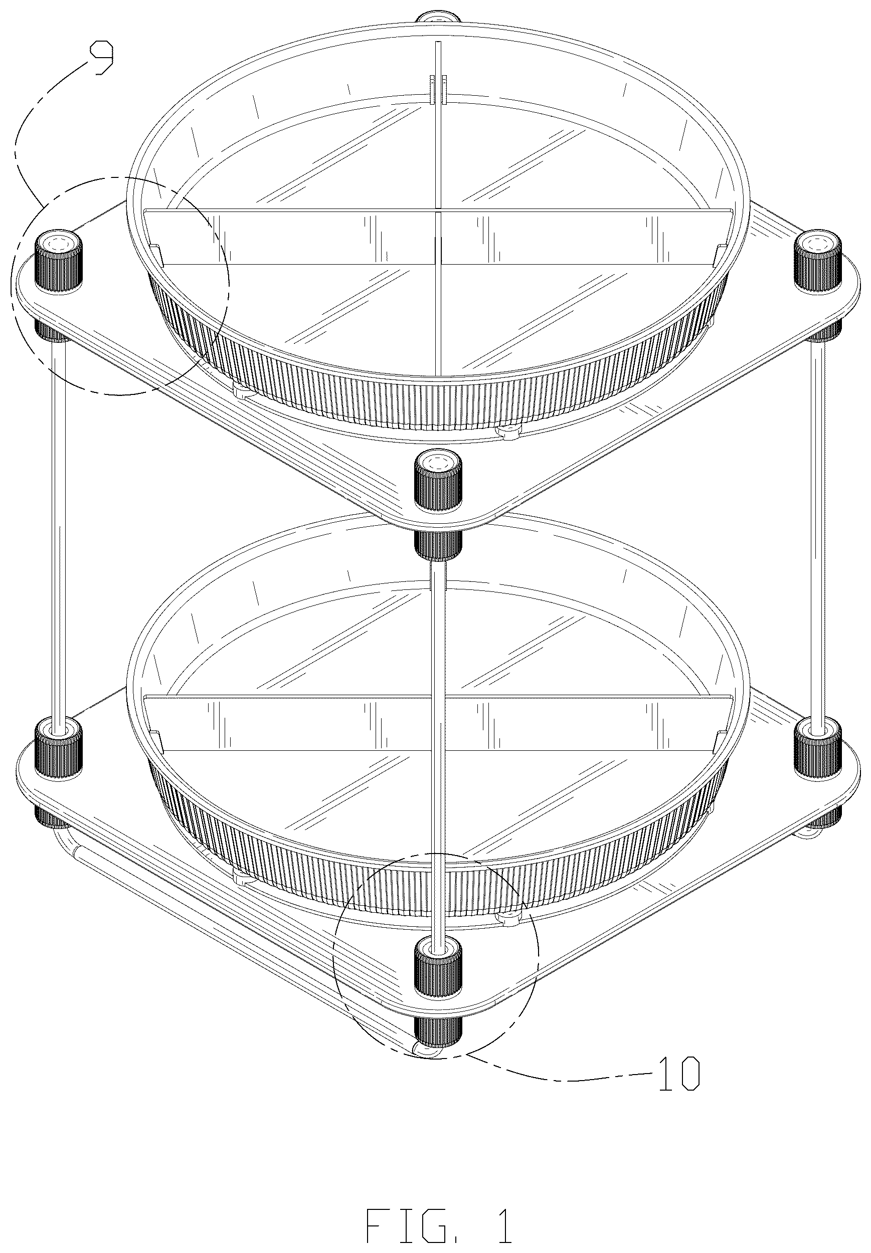 Patent USD1076524 Figure 1 – Turntable storage rack