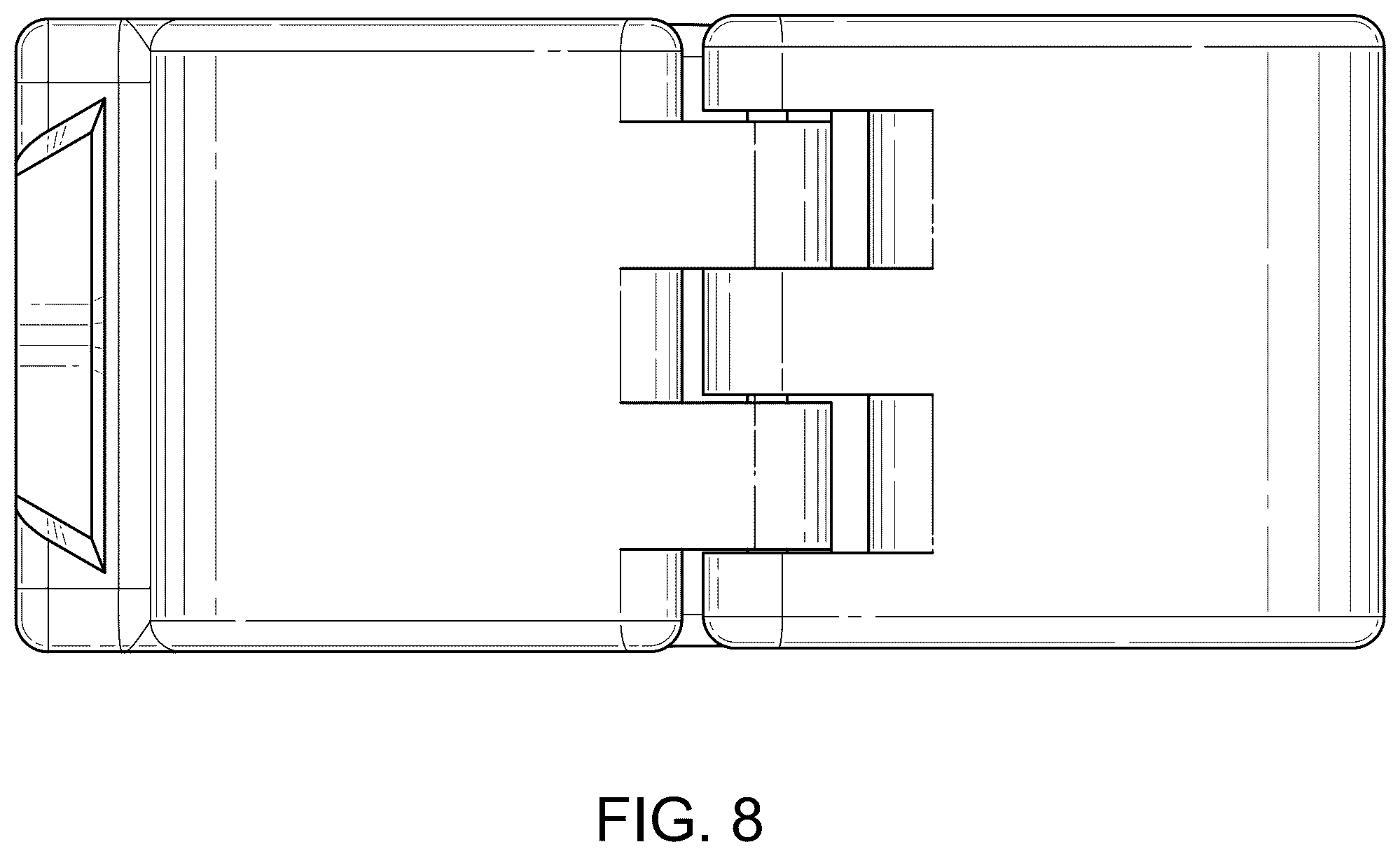 Patent USD1076525 Figure 8 – Hinged instrument holder