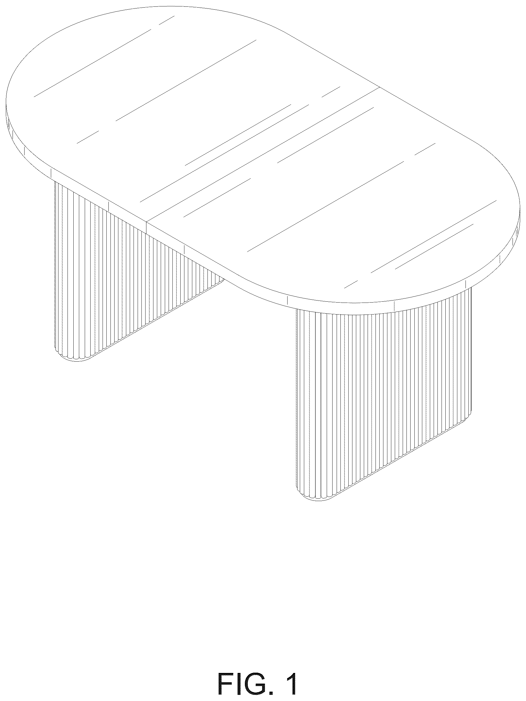 Patent USD1076529 Figure 1 – Dining table