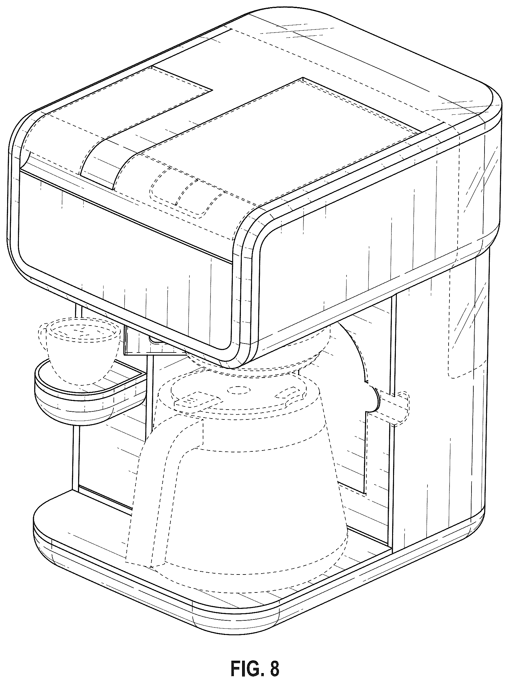 Patent USD1076556 Figure 8 – Coffee maker