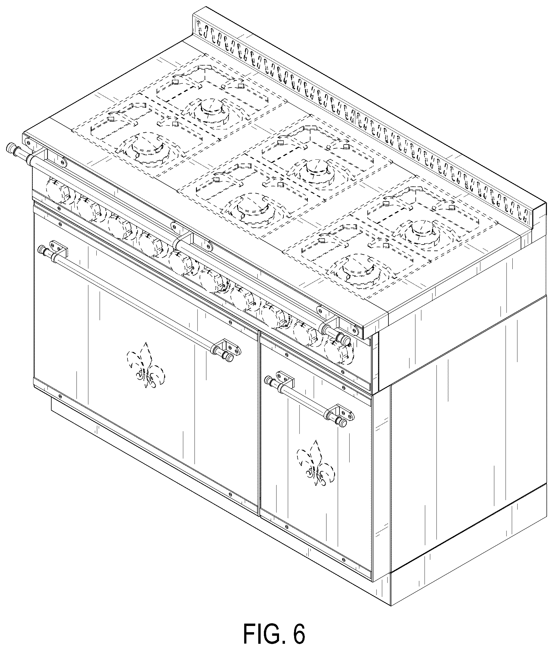 Patent USD1076561 Figure 6 – Cooking range