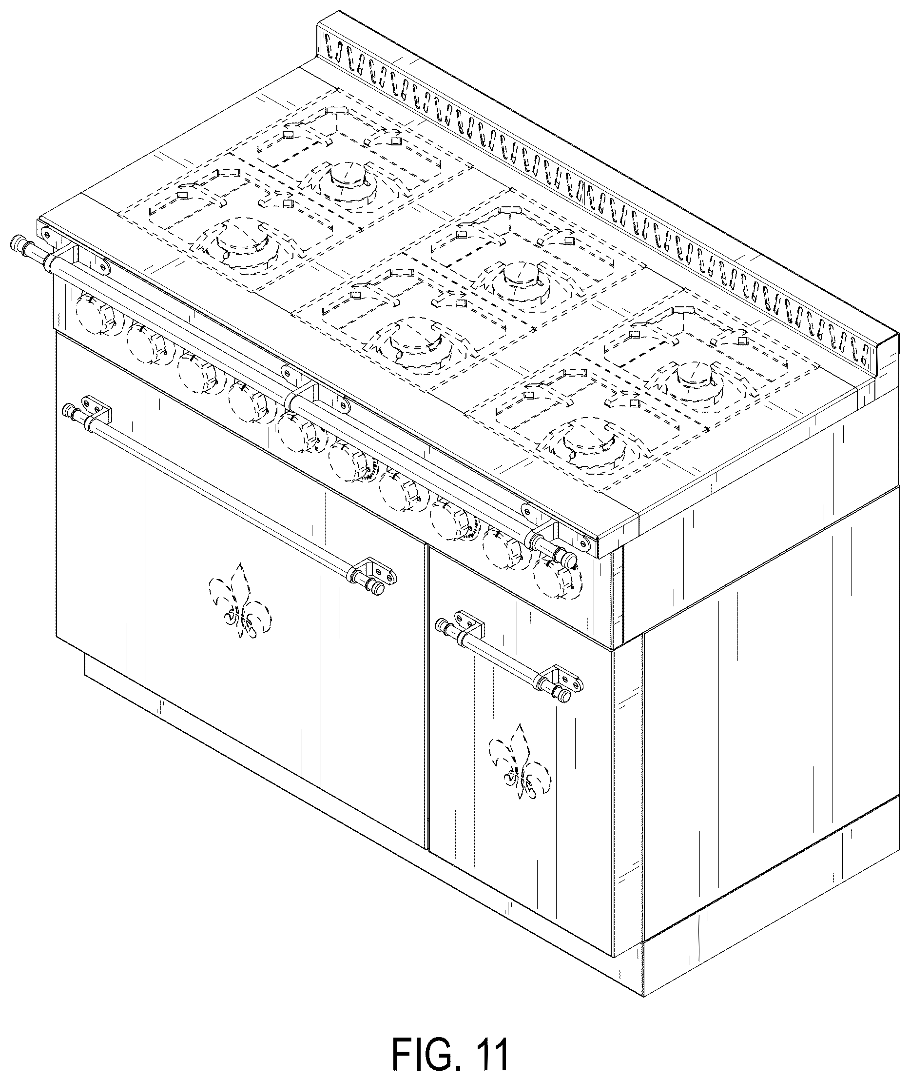 Patent USD1076561 Figure 11 – Cooking range