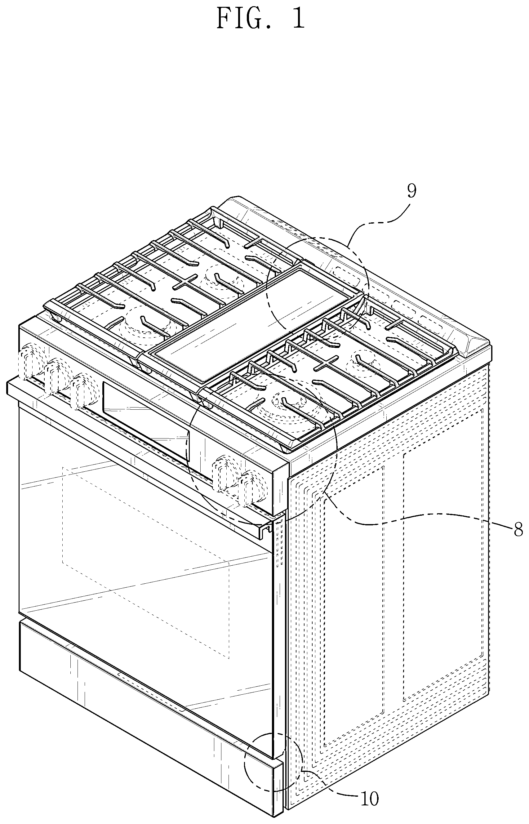 Patent USD1076563 — Gas oven range — Figure 1