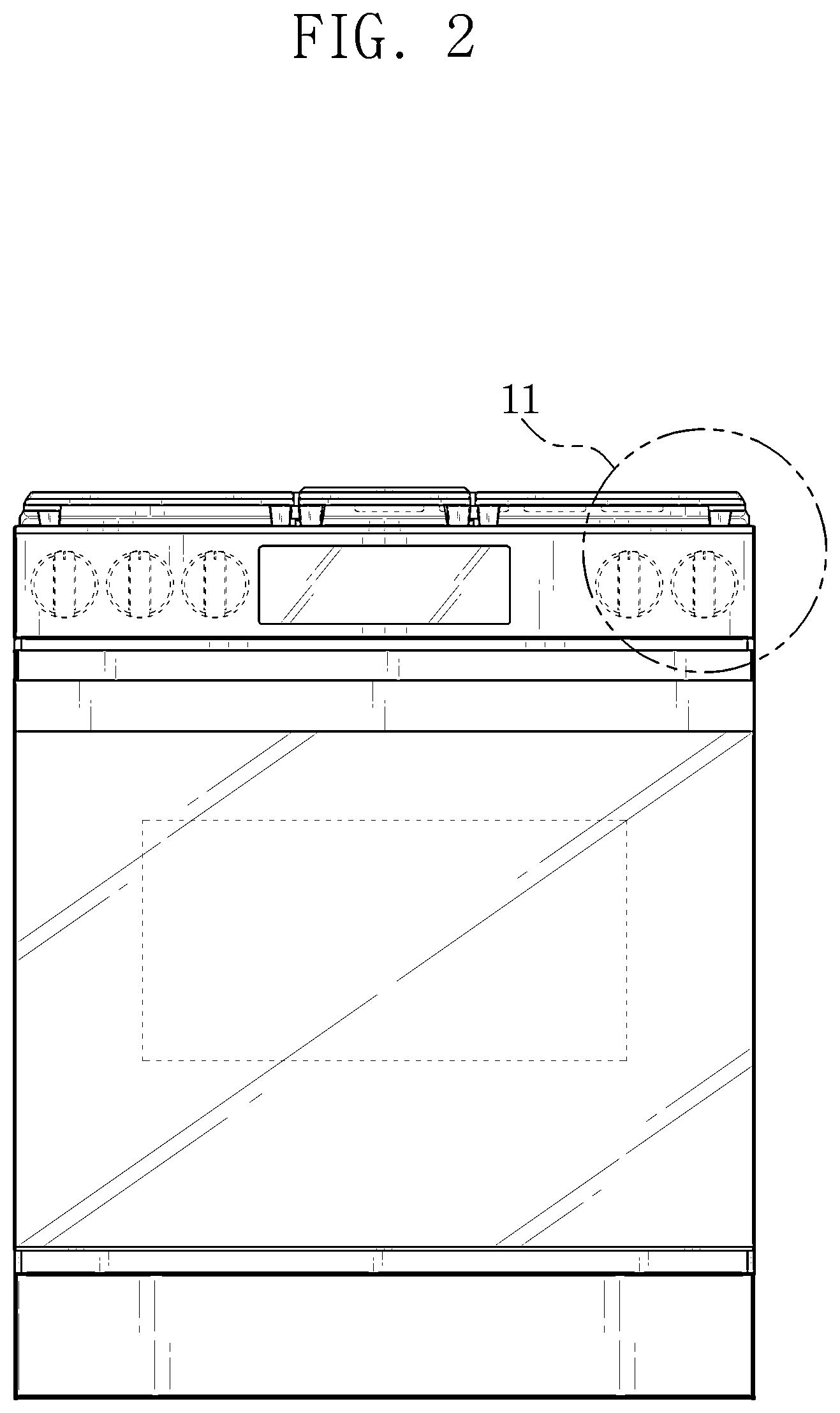 Patent USD1076563 Figure 2 – Gas oven range