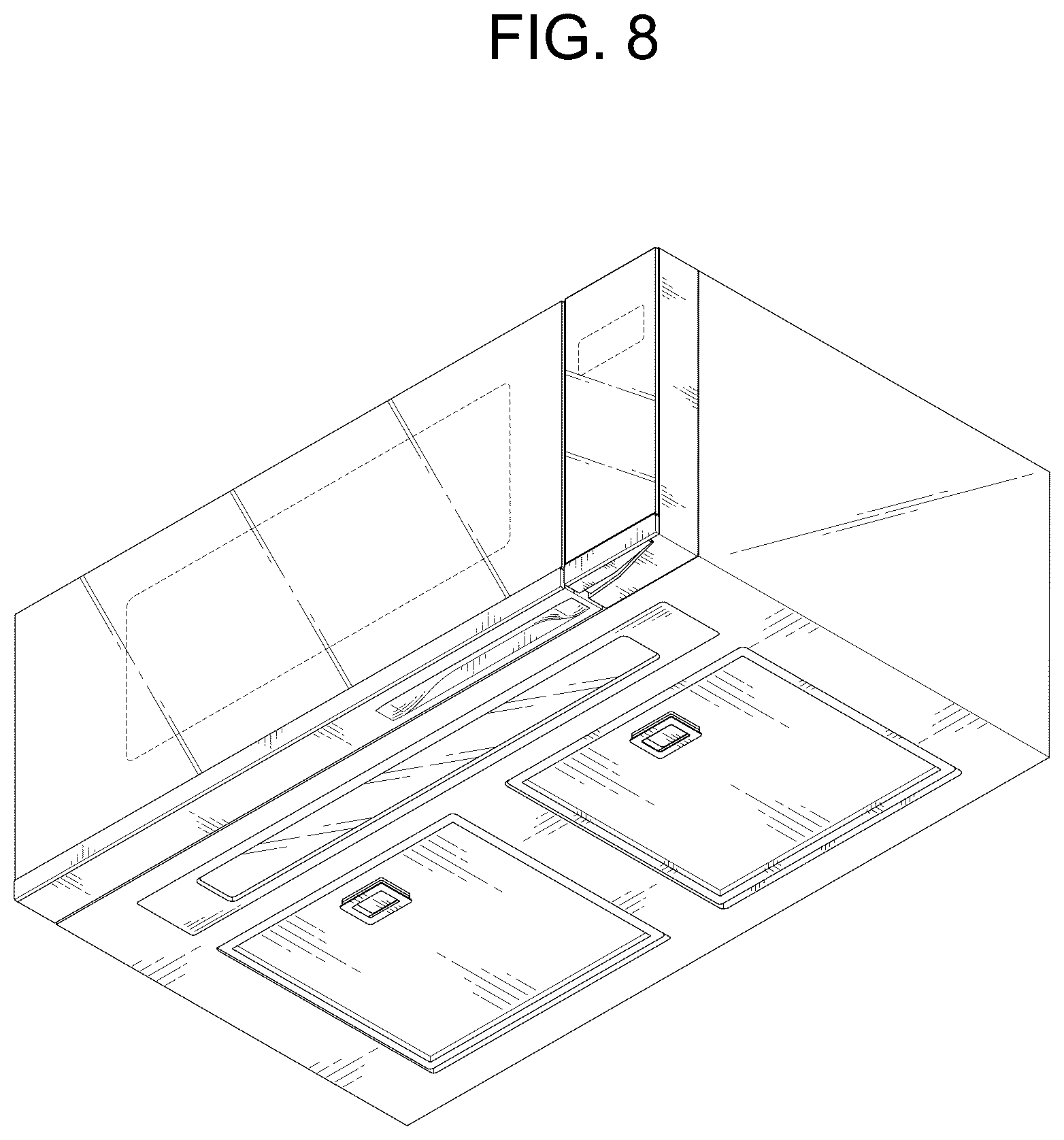 Patent USD1076568 Figure 5 – Microwave oven with hood