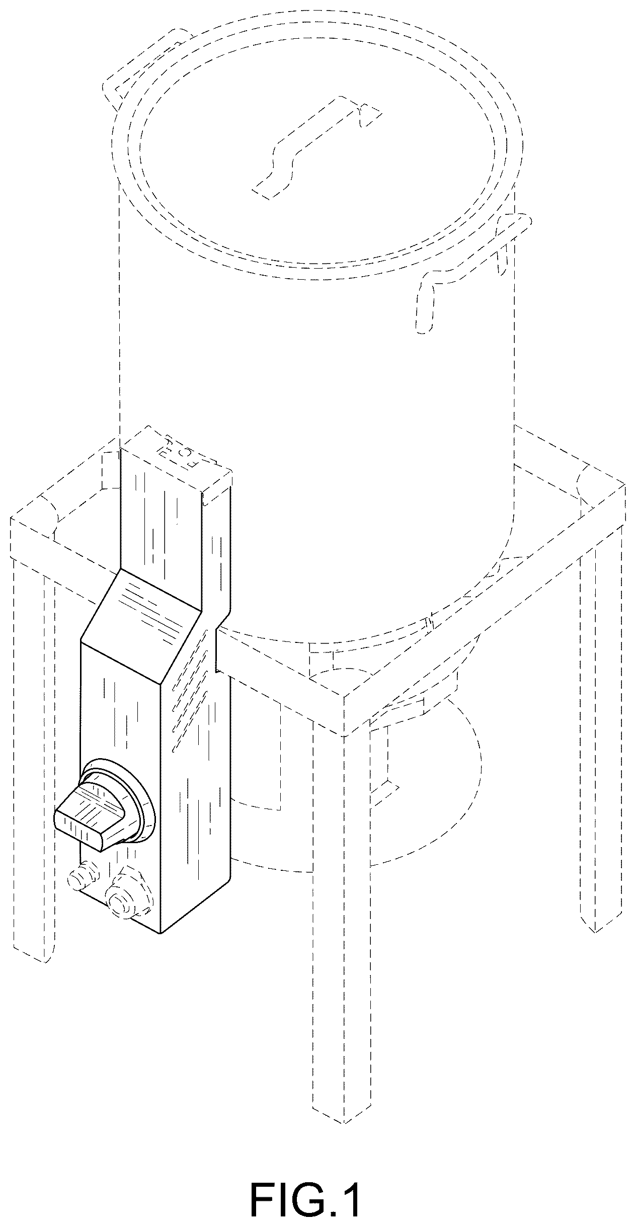 Patent USD1076583 Figure 1 – Cooking stand