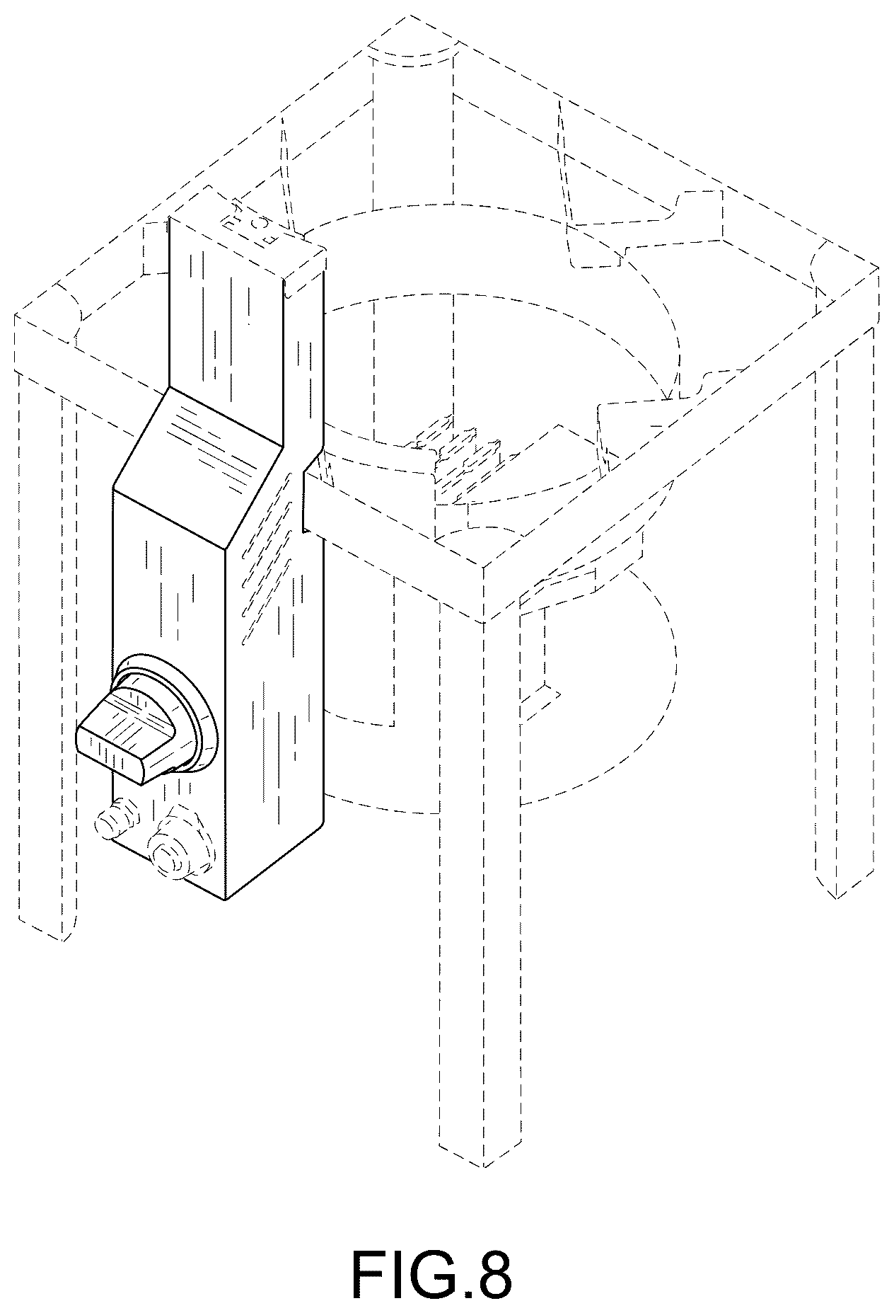 Patent USD1076583 Figure 8 – Cooking stand