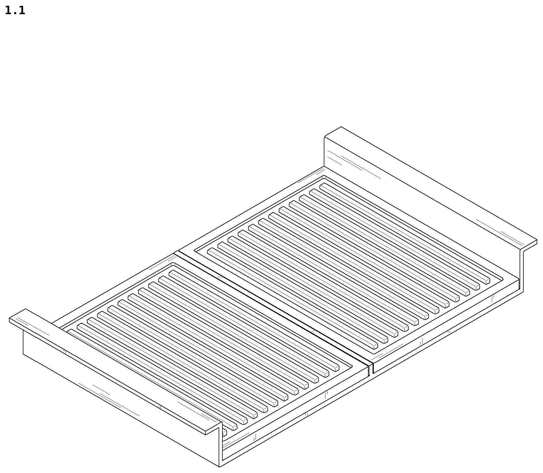 Patent USD1076586 Figure 1 – Griddle for induction range