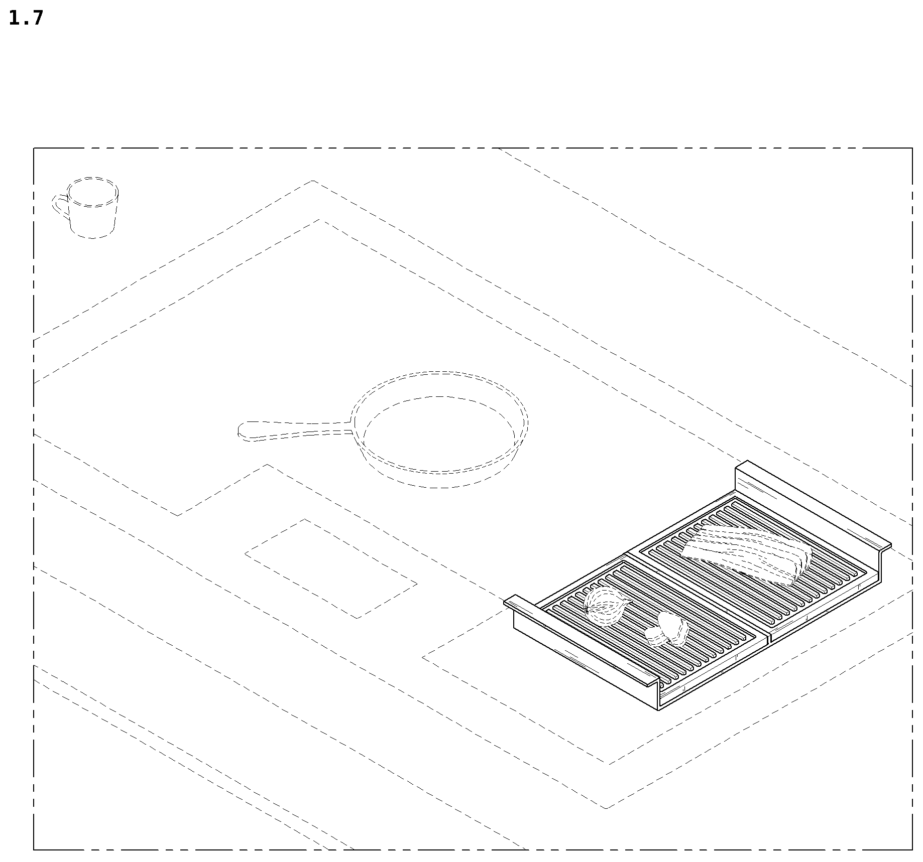 Patent USD1076586 Figure 7 – Griddle for induction range