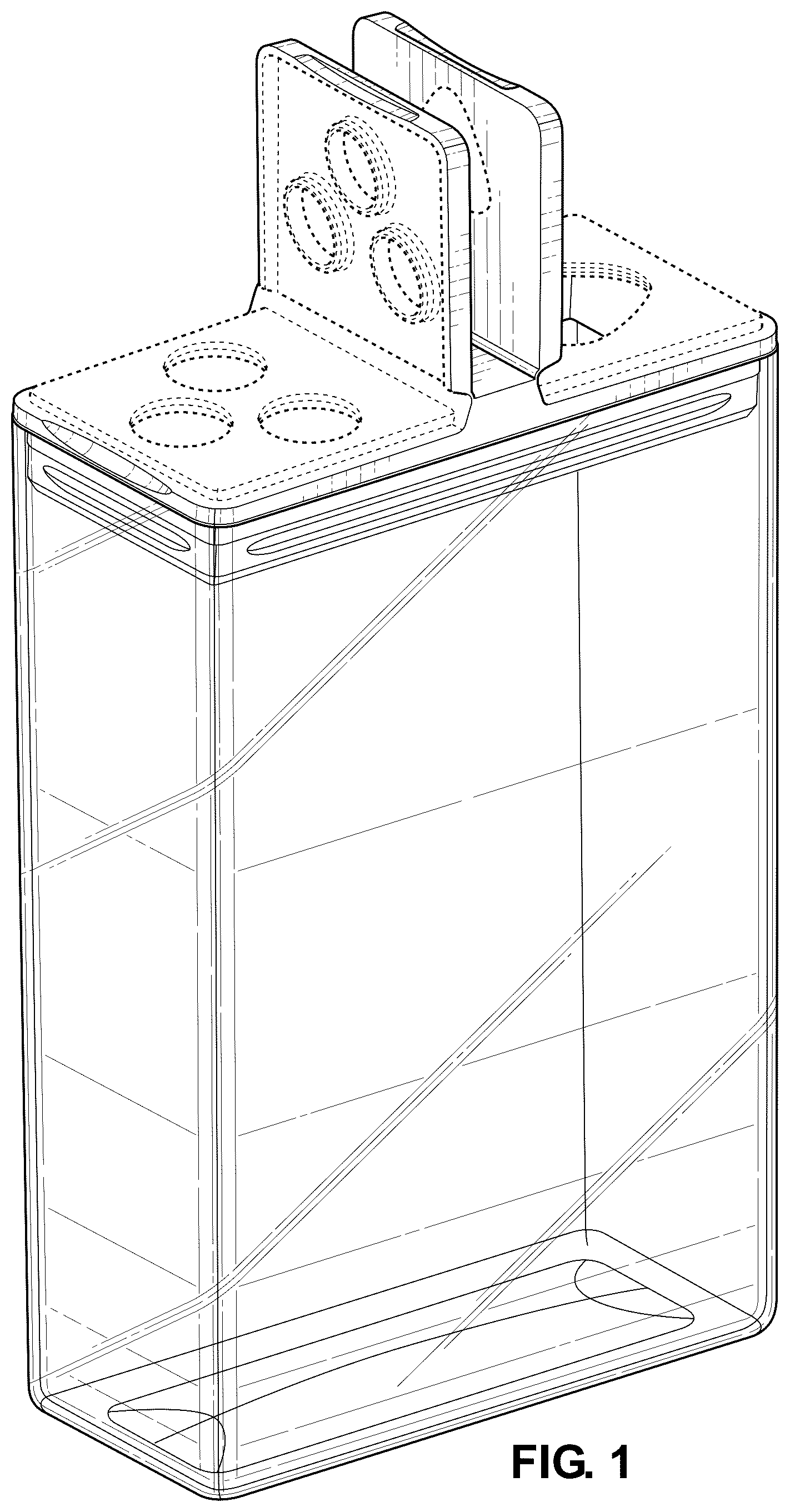 Patent USD1076600 Figure 1 – Receptacle with lid