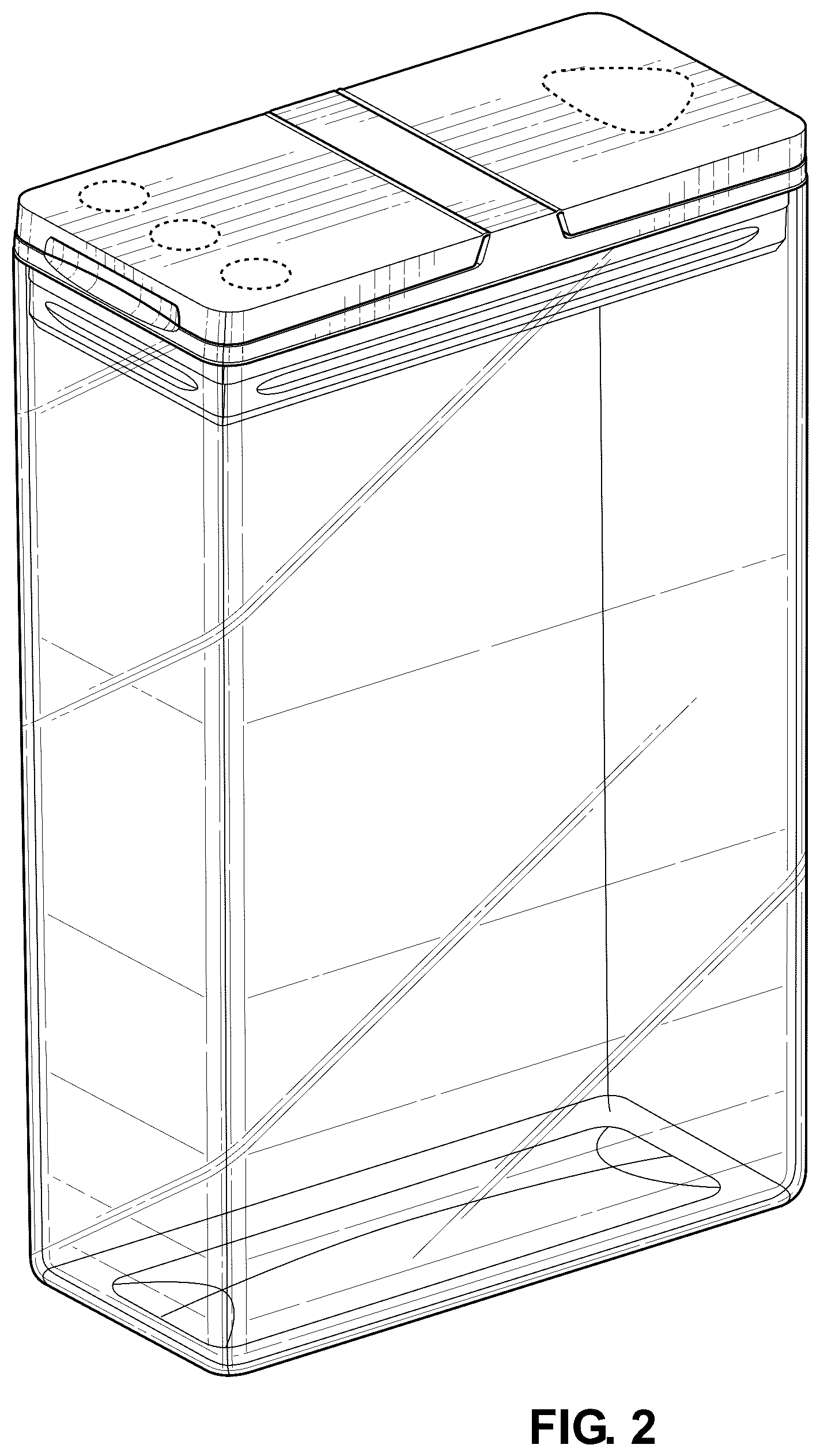 Patent USD1076600 Figure 2 – Receptacle with lid
