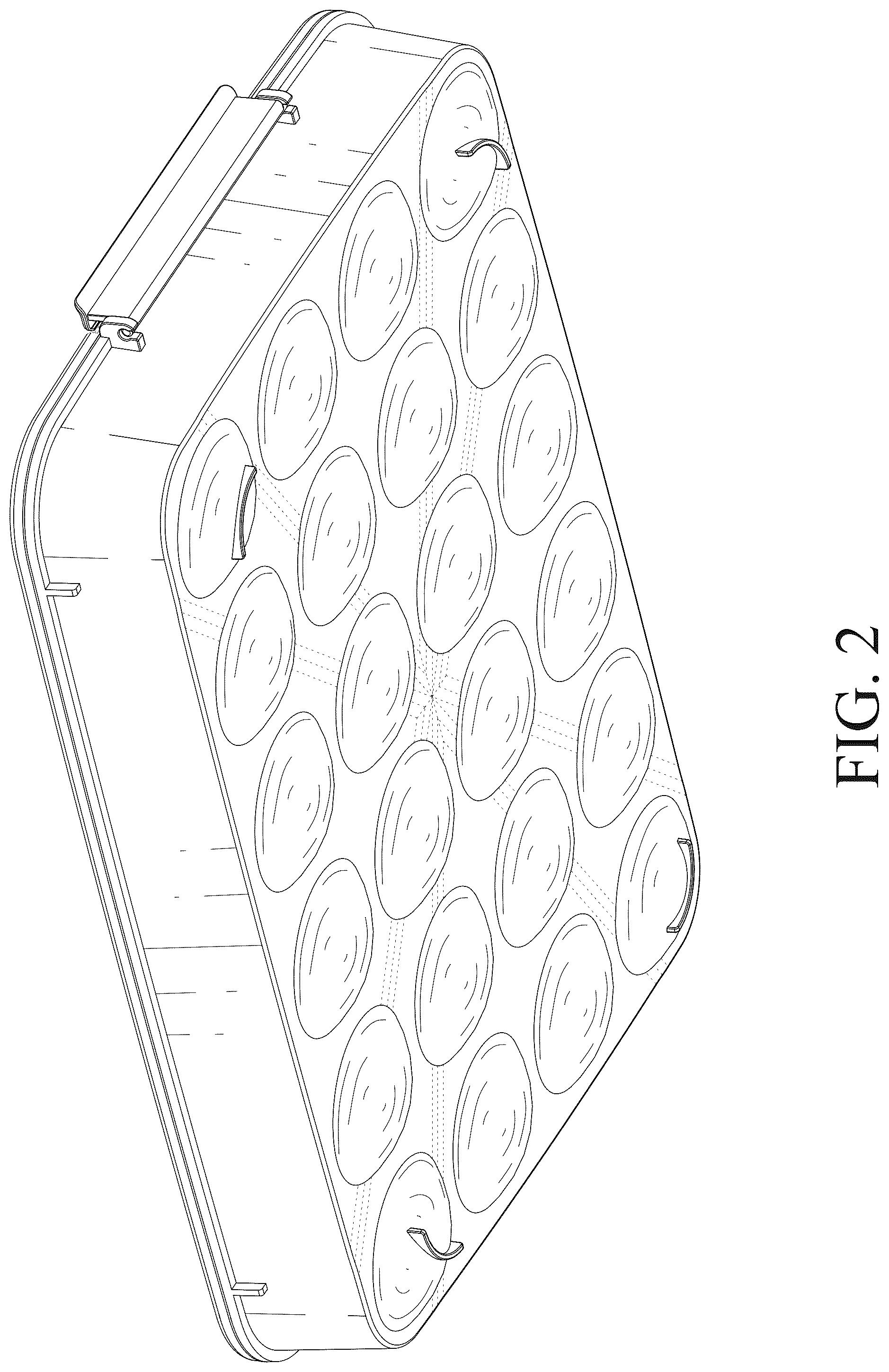 Patent USD1076605 Figure 2 – Egg container