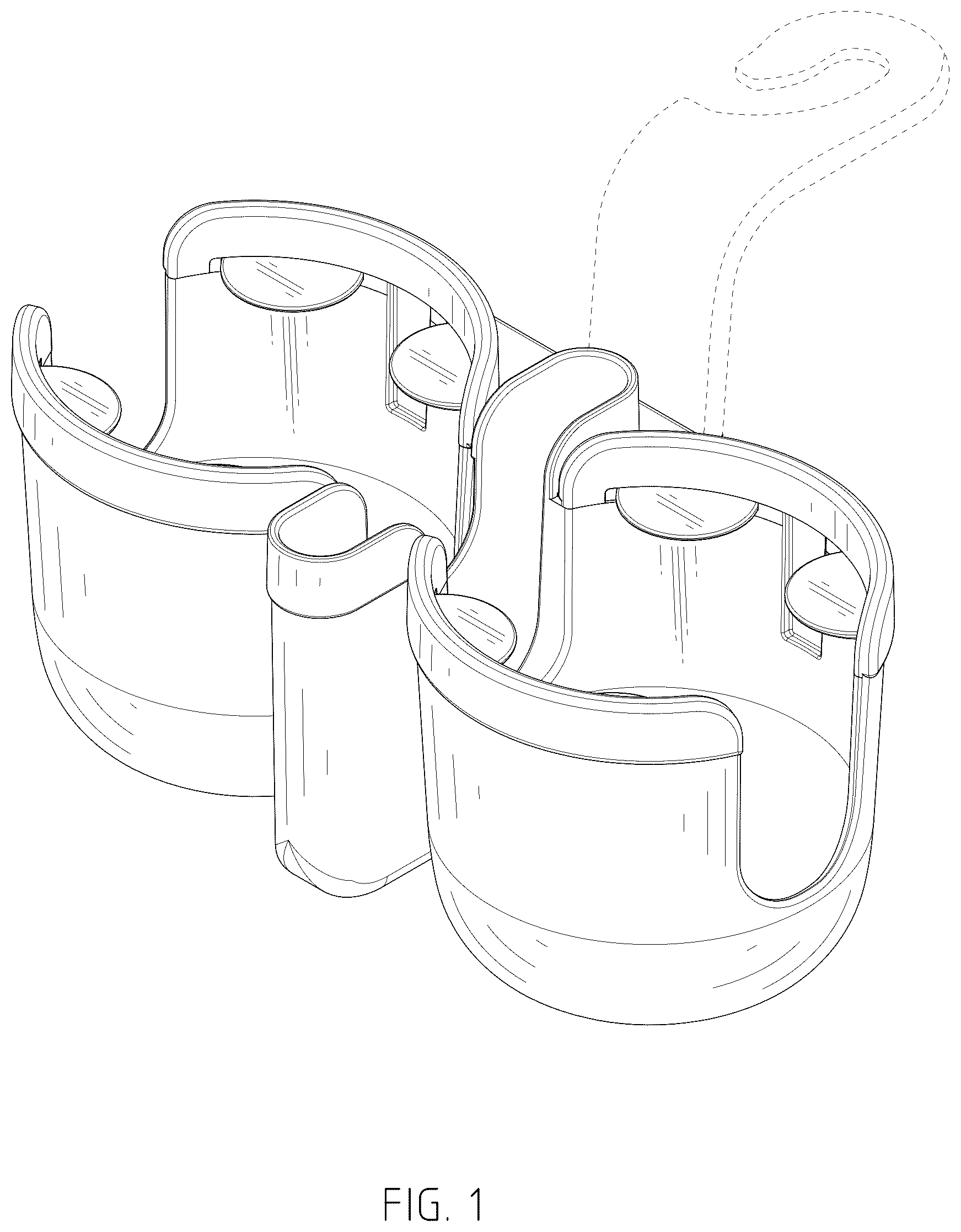 Patent USD1076606 Figure 1 – Combined cup holder and device holder