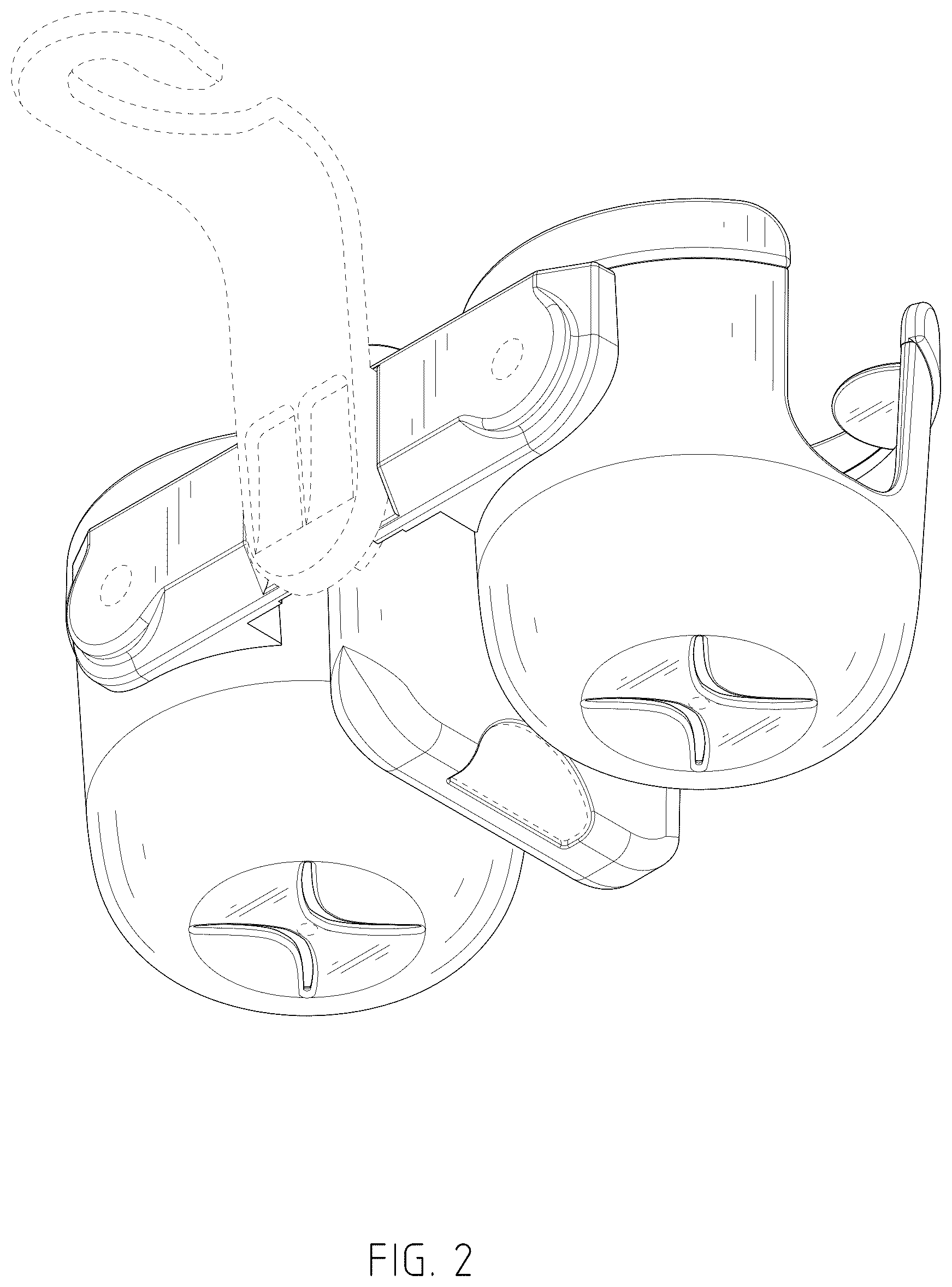 Patent USD1076606 Figure 2 – Combined cup holder and device holder