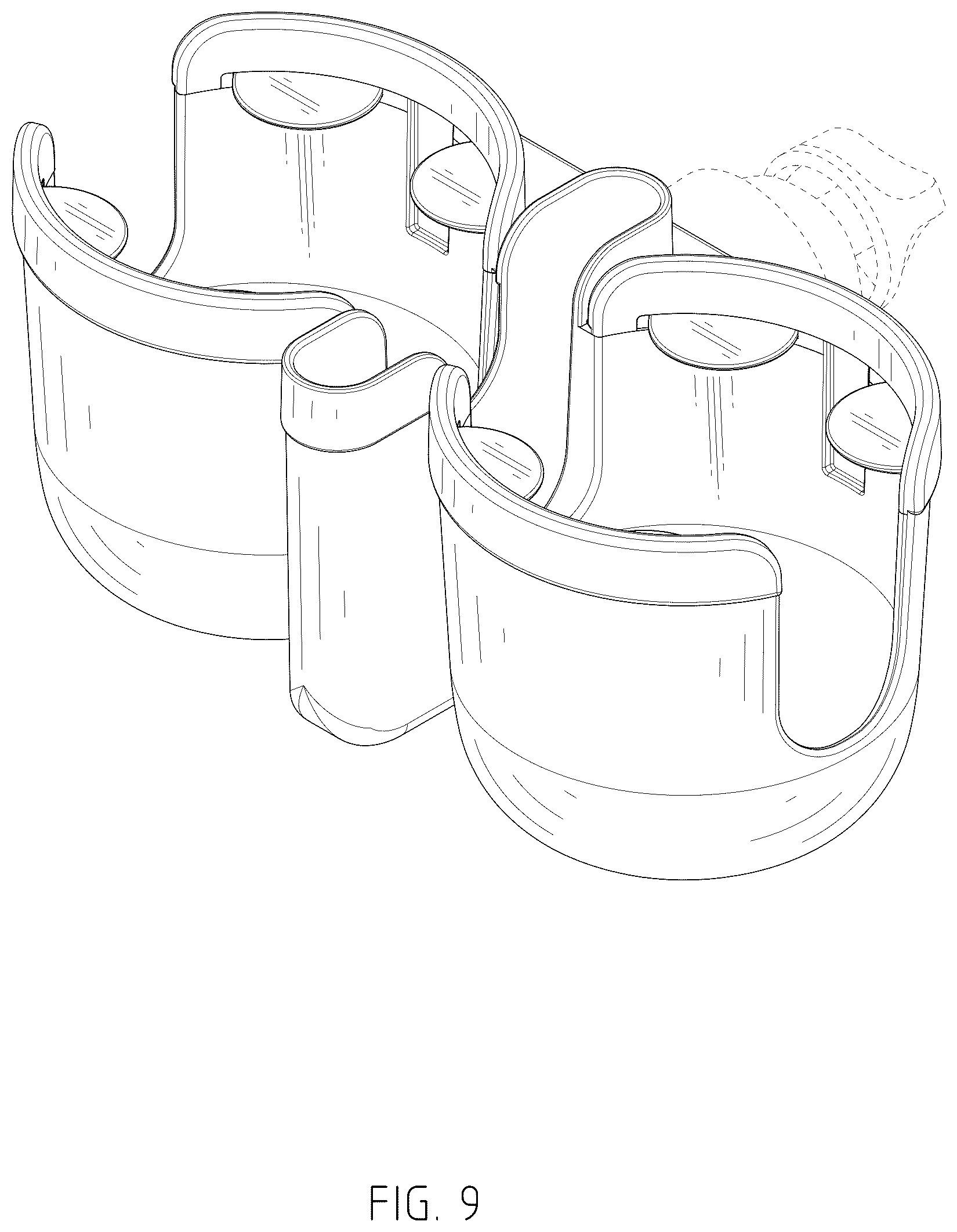 Patent USD1076606 Figure 9 – Combined cup holder and device holder
