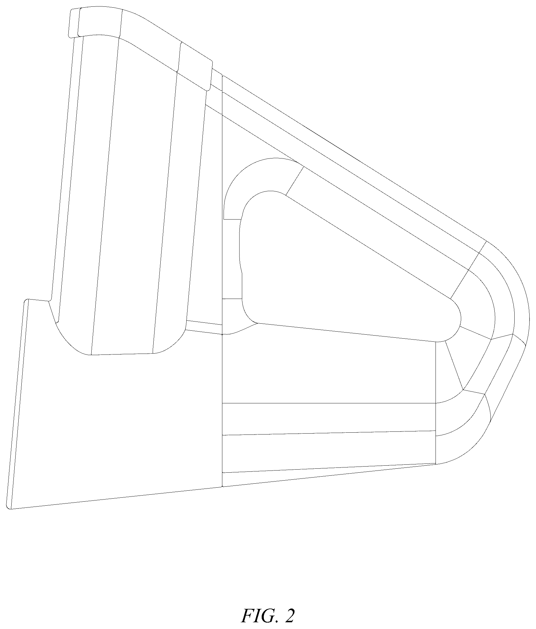 Patent USD1076609 Figure 2 – Hand-held triangular handle roller vegetable cutter